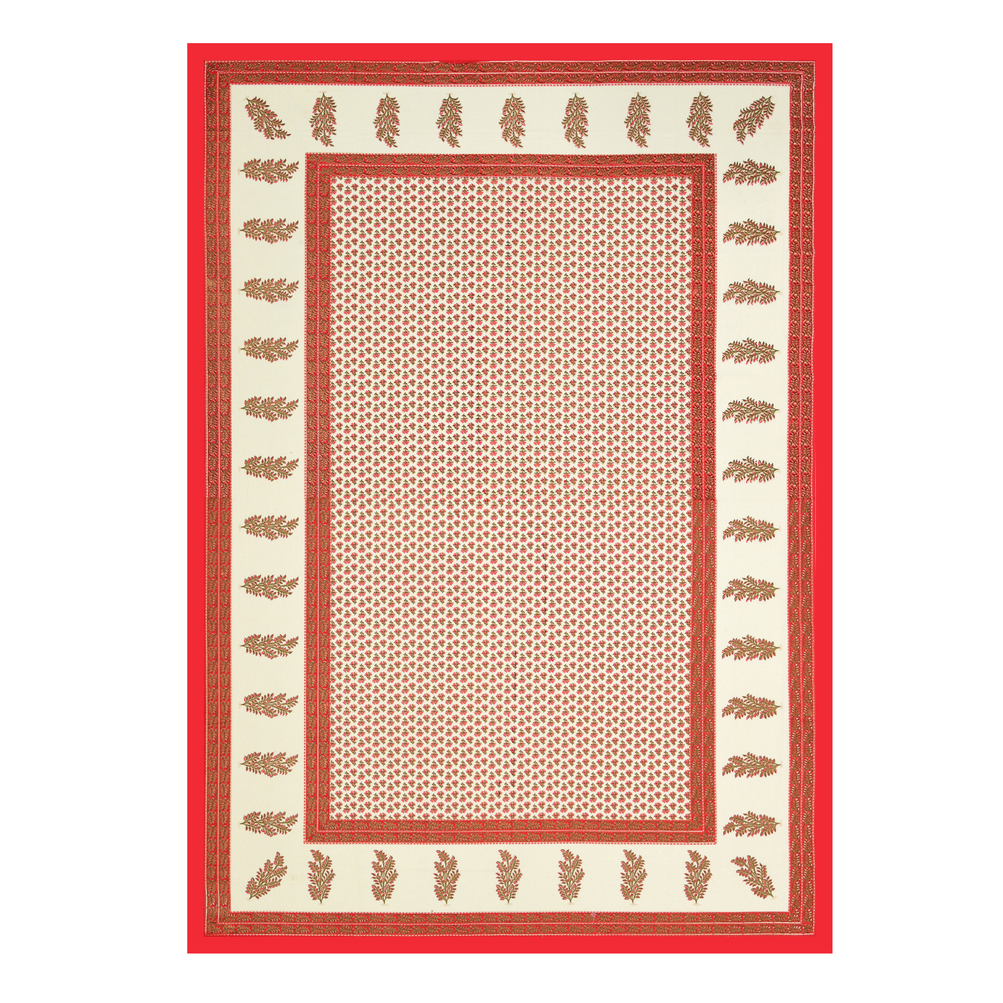 Pink Floral 100 Pure Cotton Diwan Set for Living Room - Set Of 8 Pieces