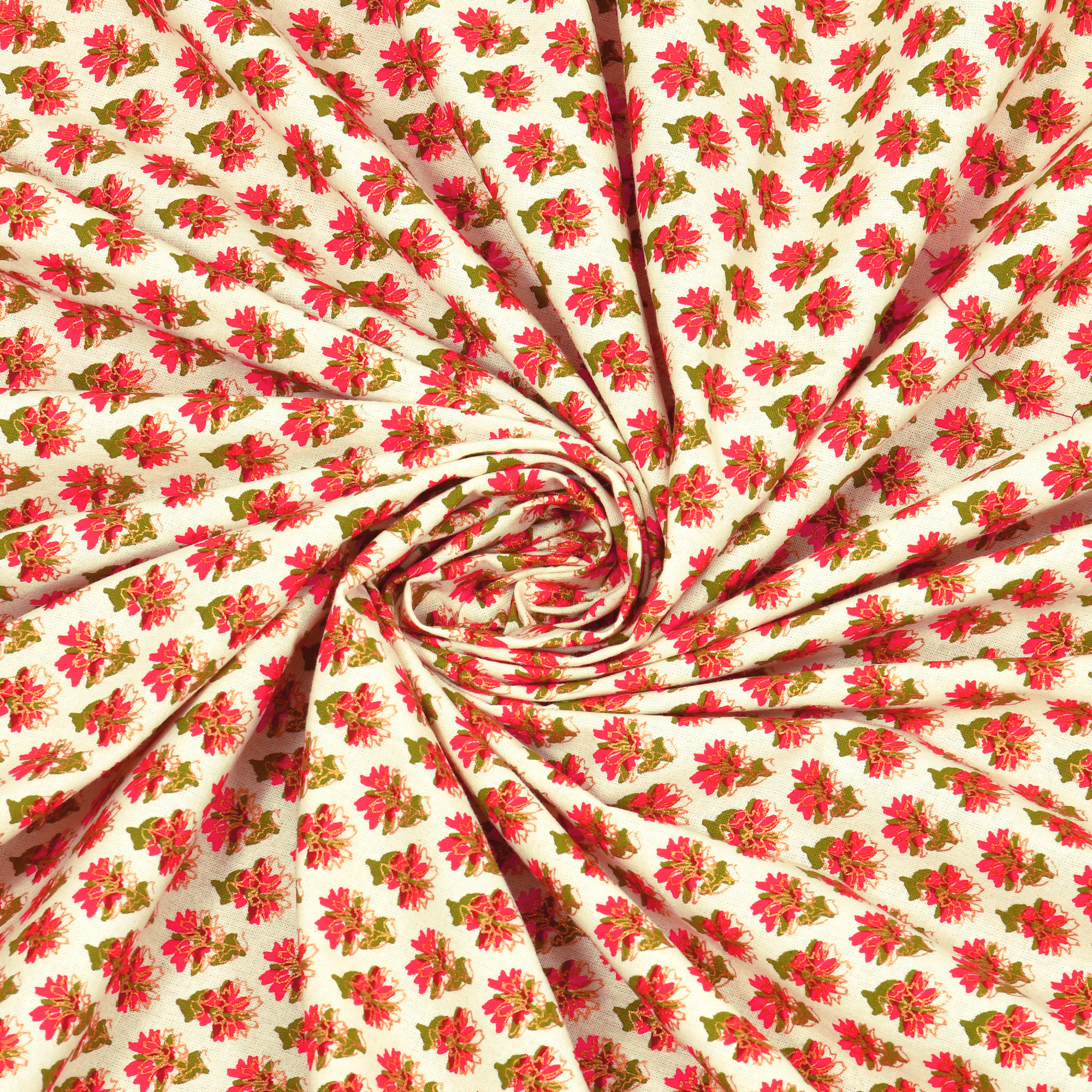 Pink Floral 100 Pure Cotton Diwan Set for Living Room - Set Of 8 Pieces