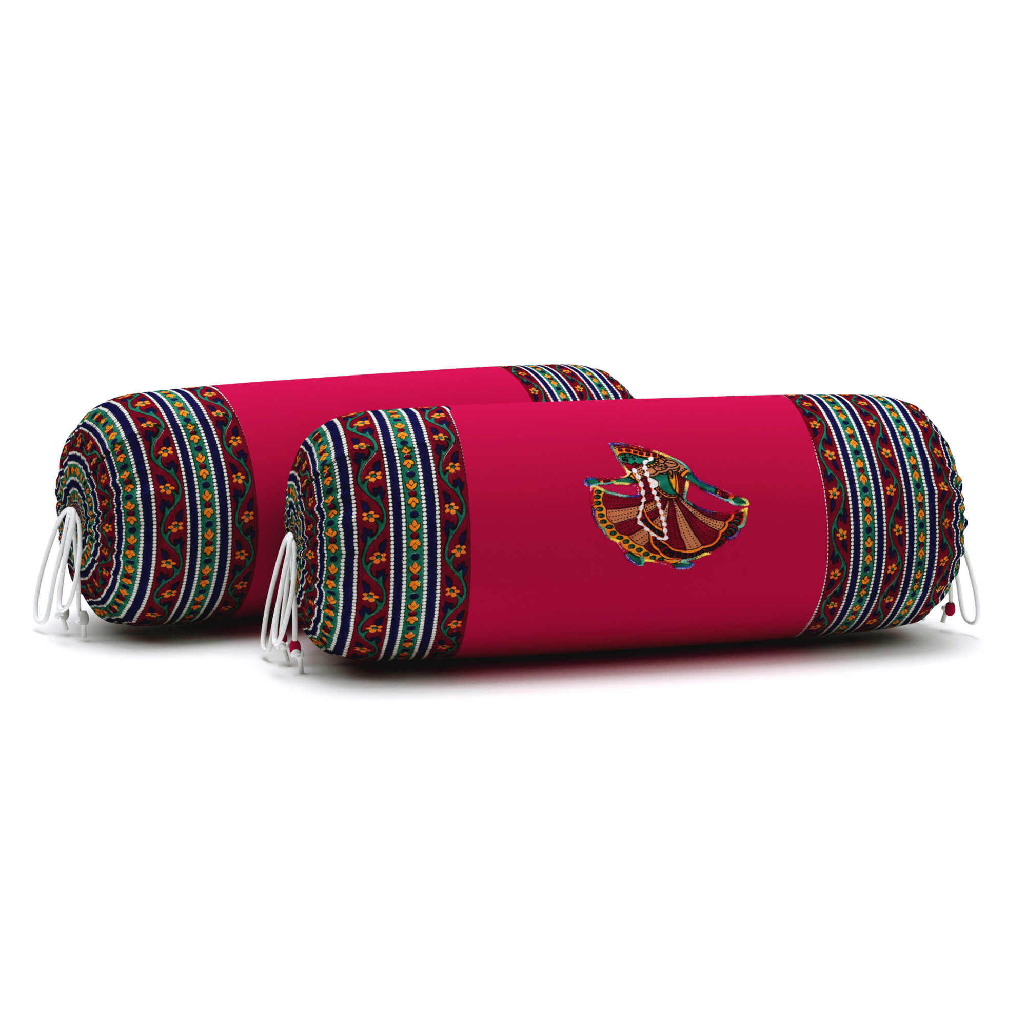 Rajasthani Traditional Dancing Lady 100 Pure Cotton Diwan Set for Living Room - Set Of 8 Pieces