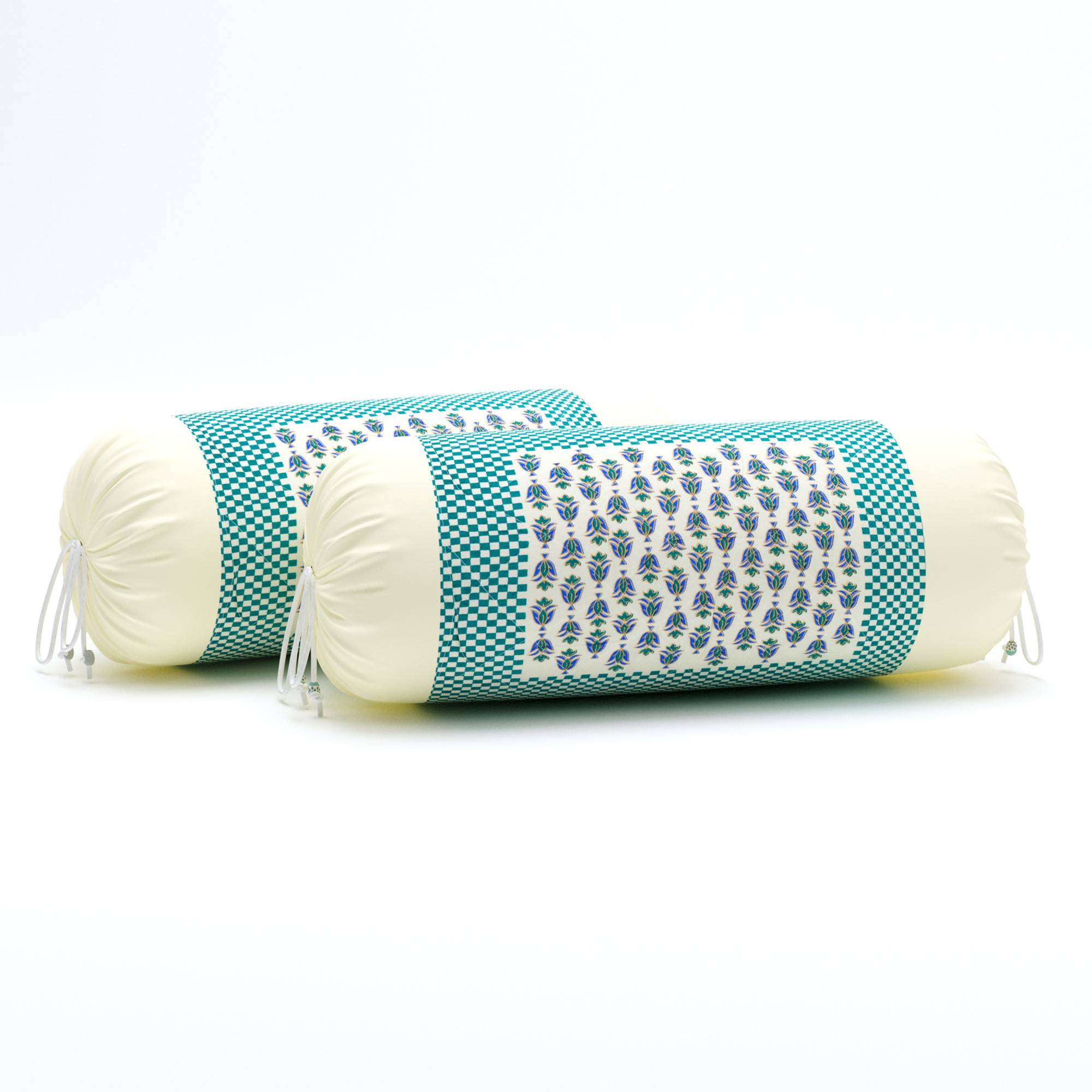 Green Floral 100 Pure Cotton Diwan Set for Living Room - Set Of 8 Pieces