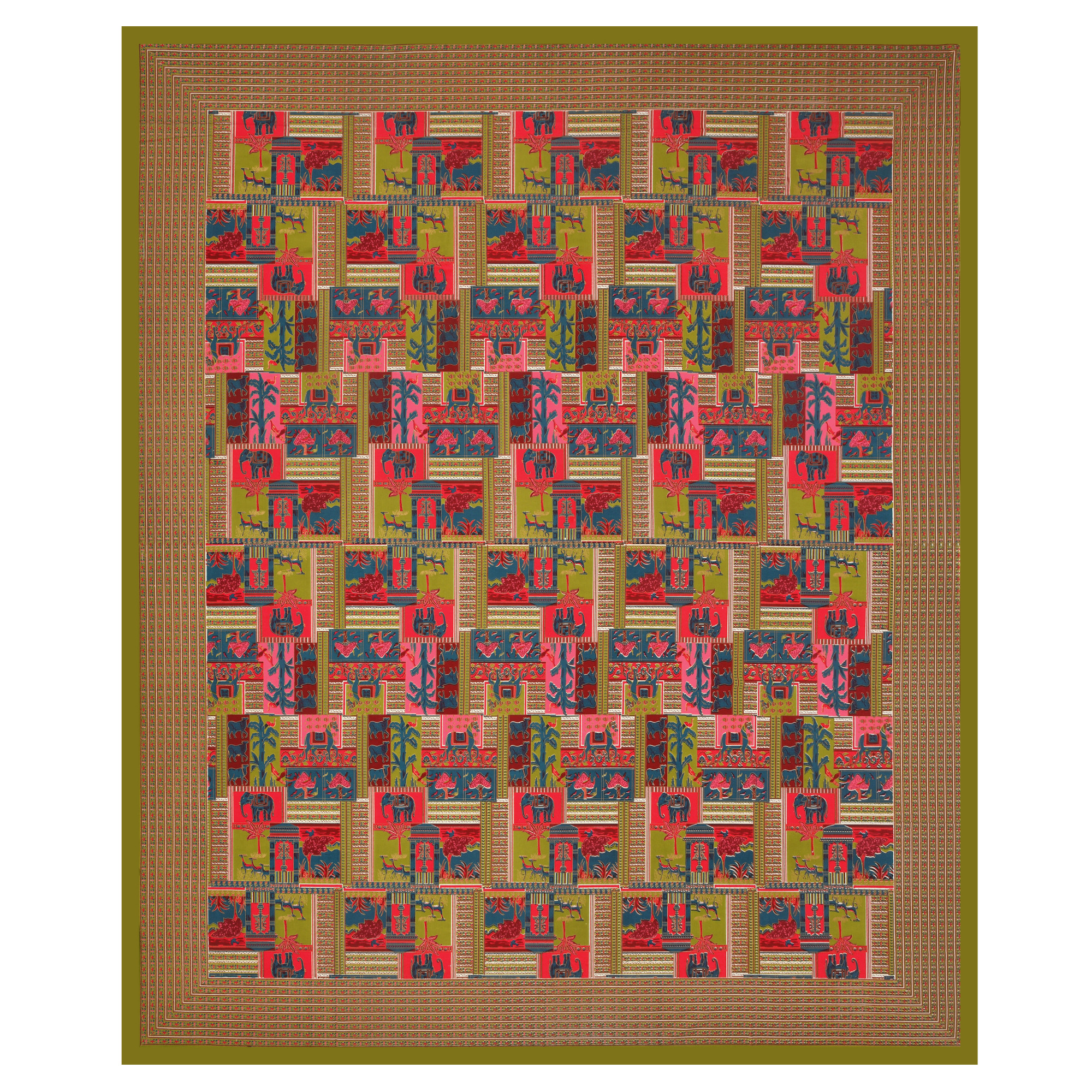 Forest Dreamland Pure Cotton Double Bedsheet with 2 Pillow Covers