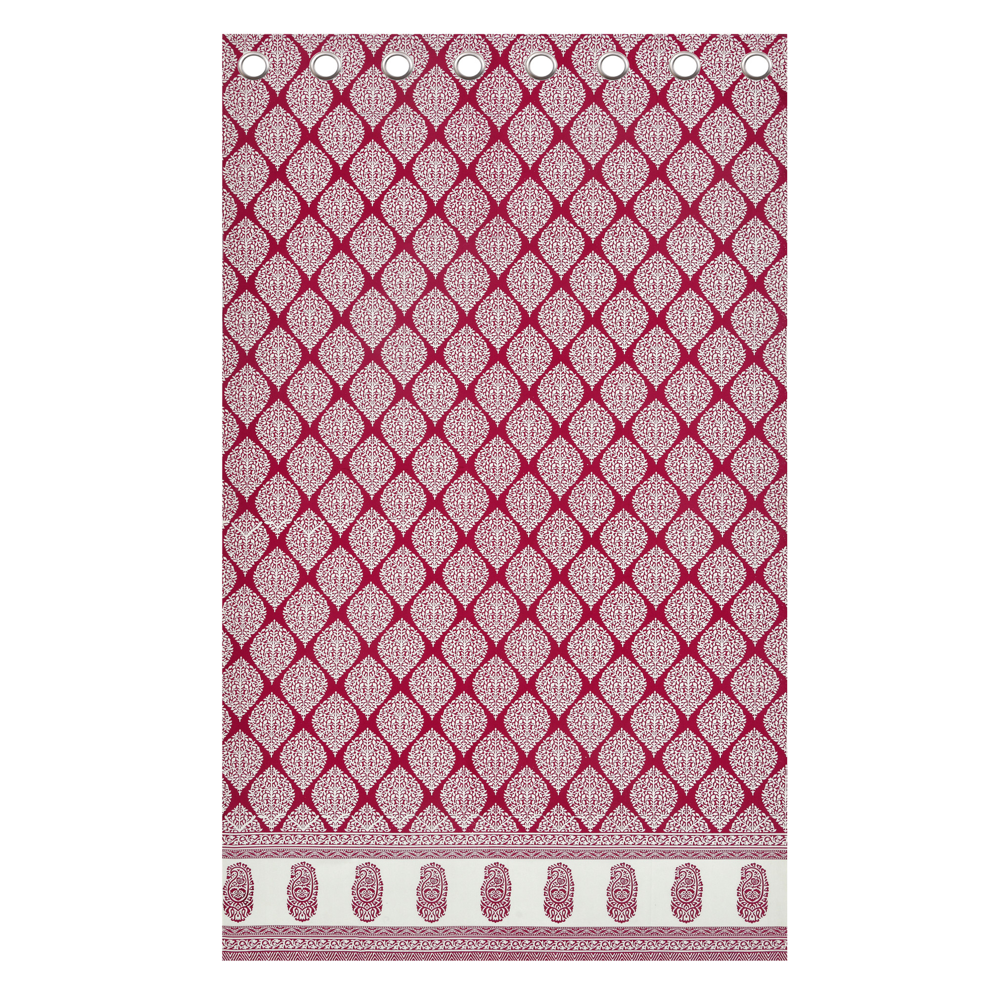 Maroon Ethnic Motifs 100 Cotton Curtains For Living Room Bedroom Curtains - Pack Of 2 Curtains