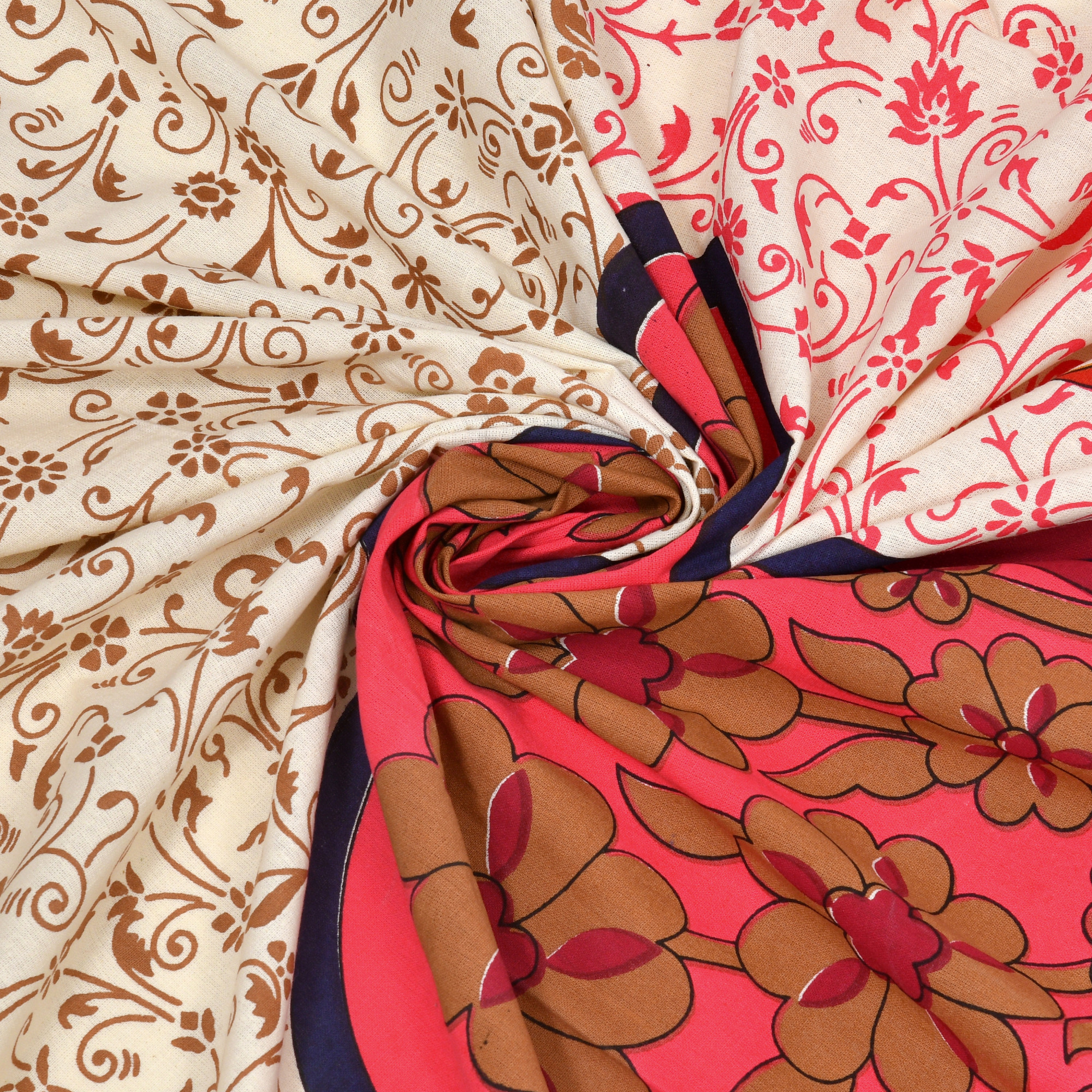 Pink Dancing Peacock Pure Cotton Double BedSheet with 2 Pillow Covers