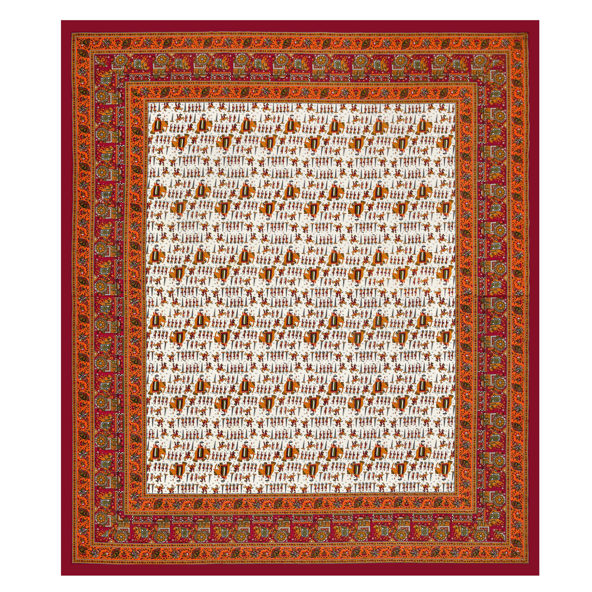 Royal Barat Pattern Pure Cotton Double Bedsheet with 2 Pillow Covers