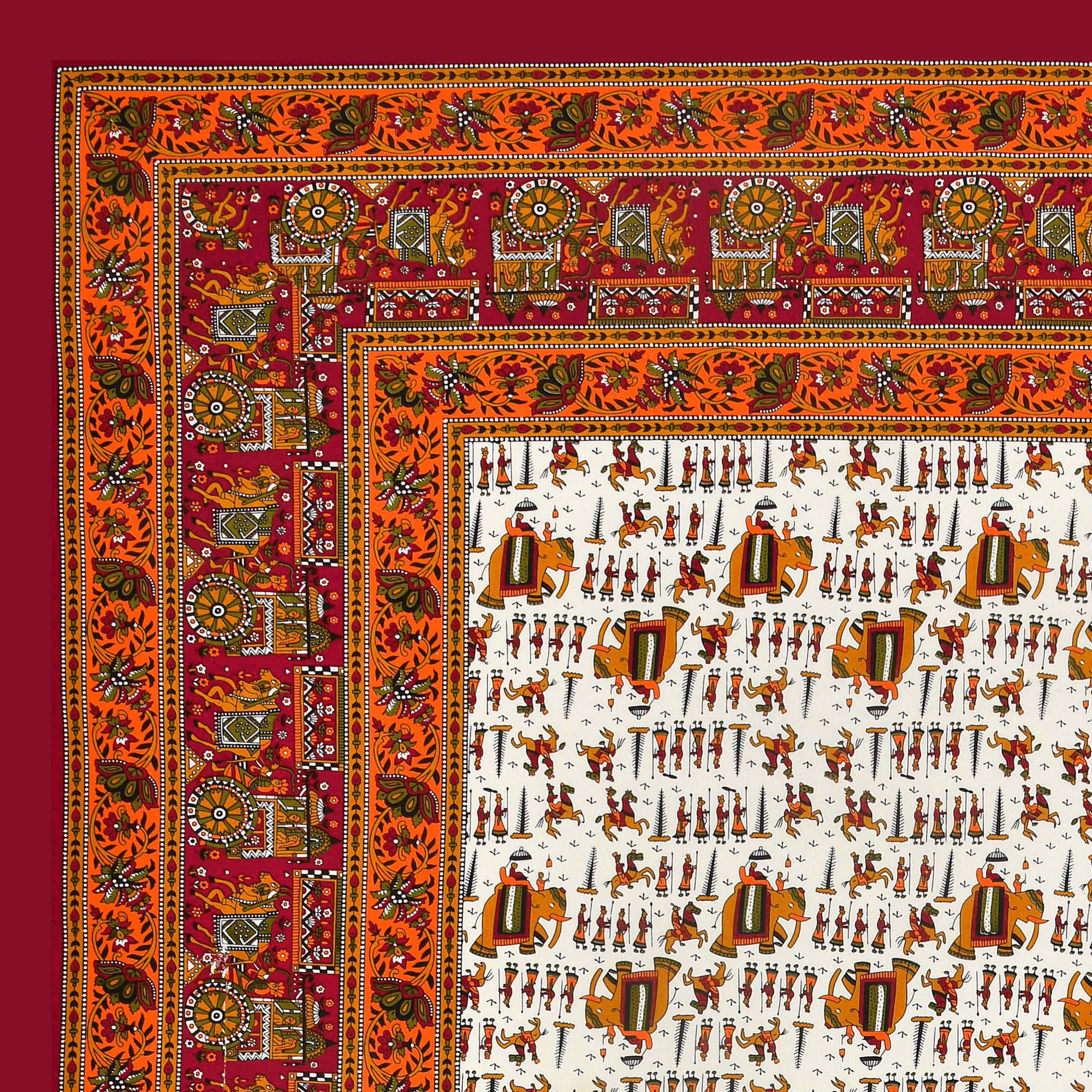 Royal Barat Pattern Pure Cotton Double Bedsheet with 2 Pillow Covers