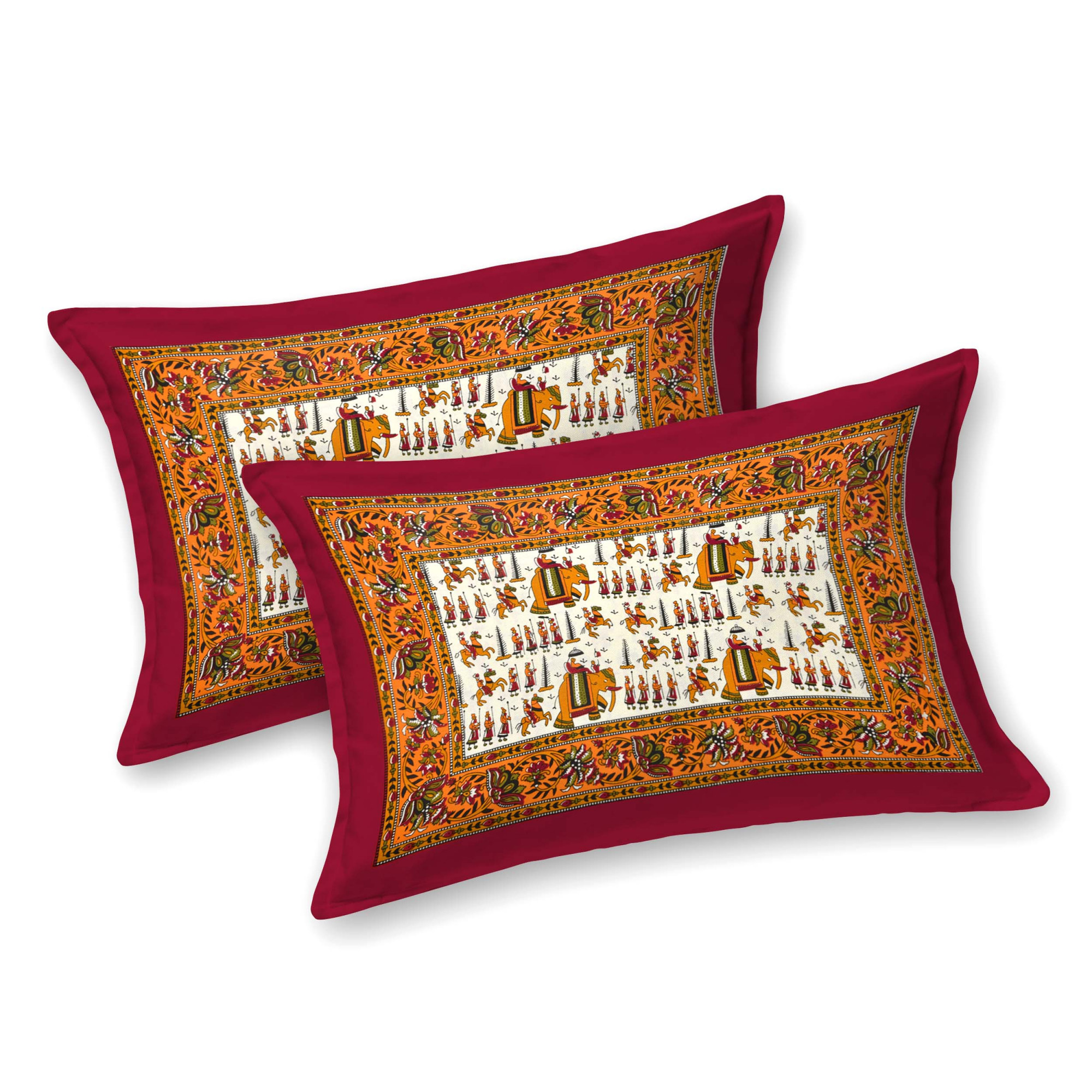 Royal Barat Pattern Pure Cotton Double Bedsheet with 2 Pillow Covers