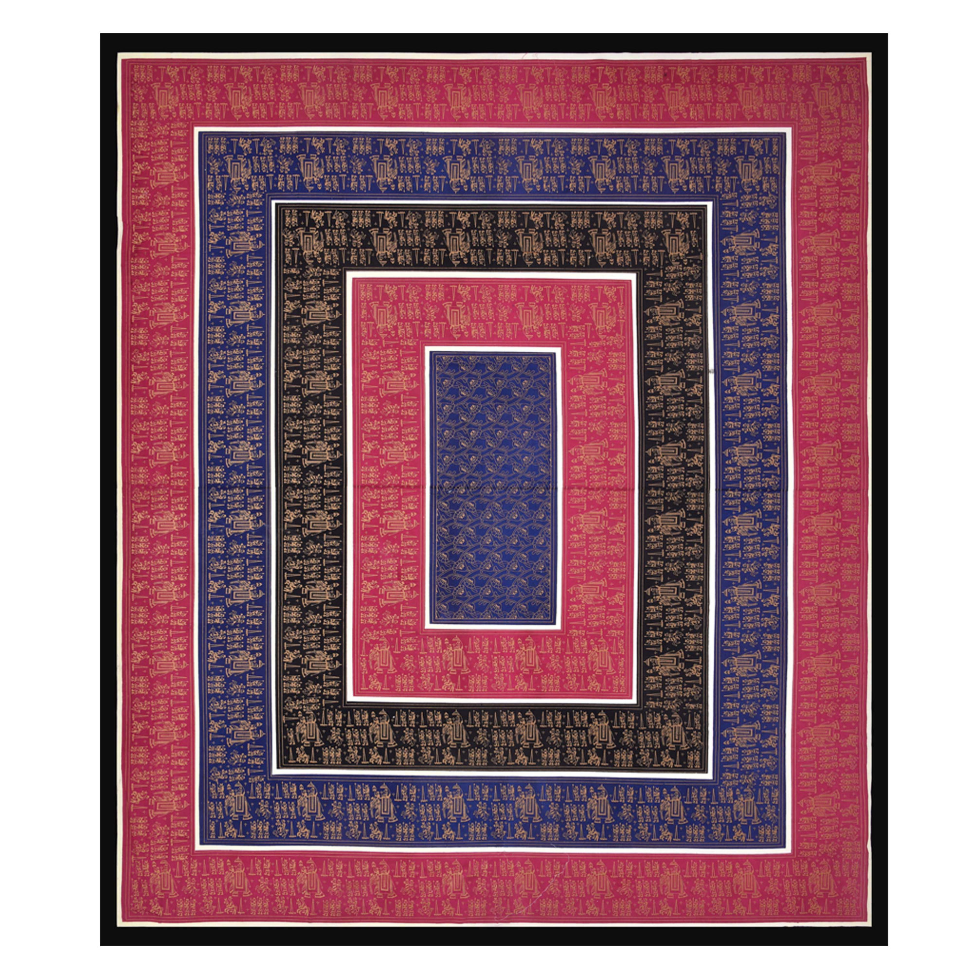 Royal Barat Pattern with Golden Print Pure Cotton Double Bedsheet with 2 Pillow Covers