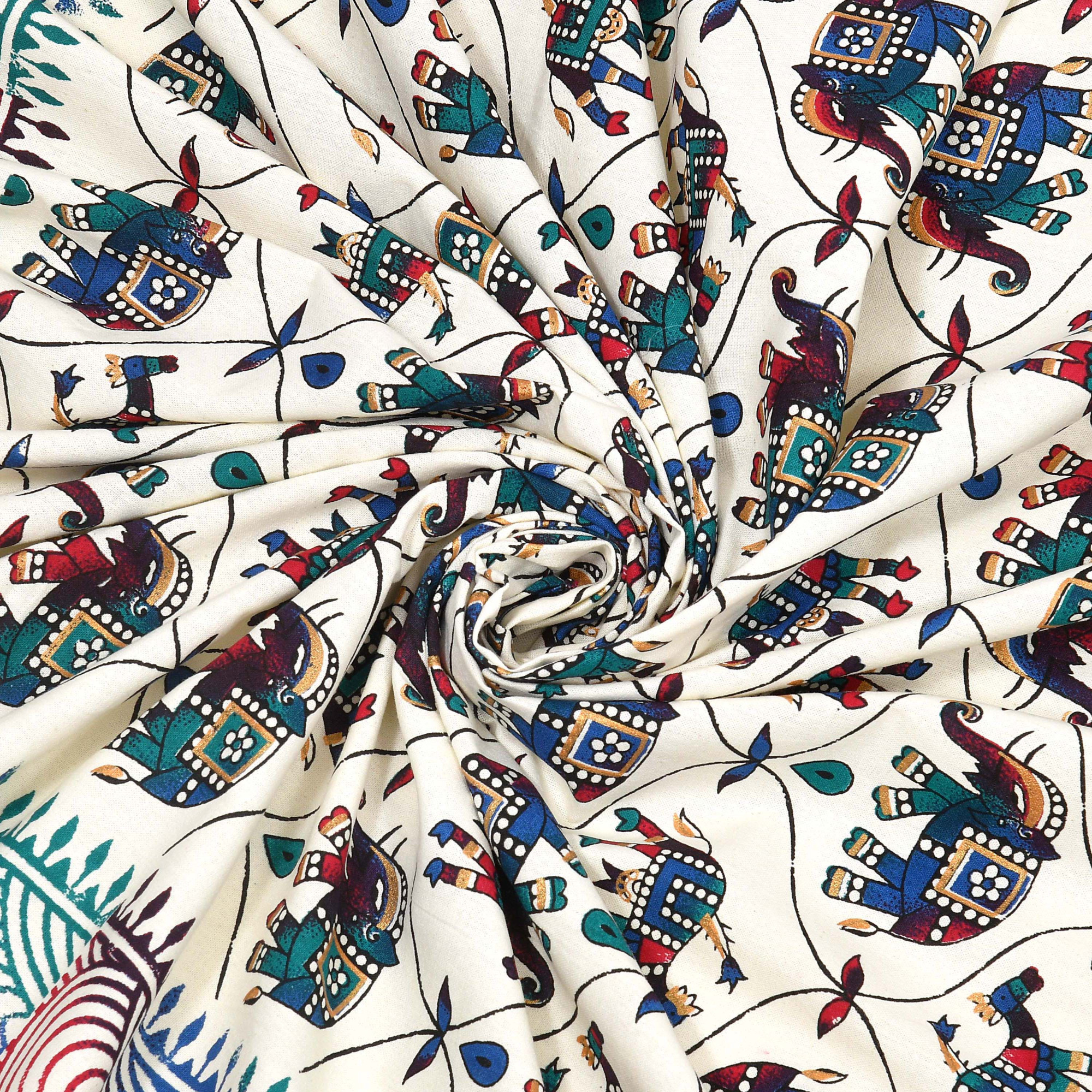 Satrangi Hawa Mahal Pattern Pure Cotton Double Bedsheet with 2 Pillow Covers