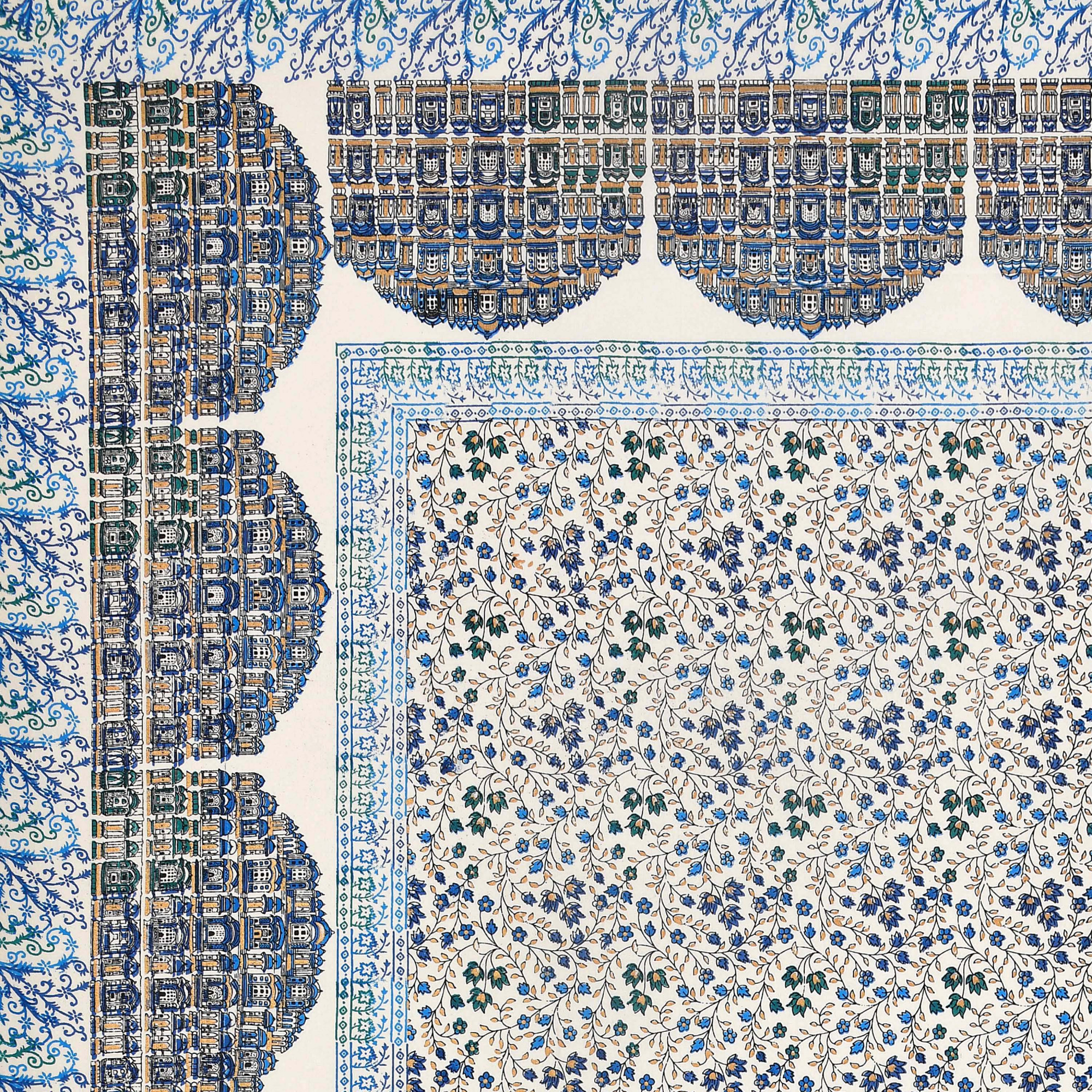 Satrangi Hawa Mahal With Floral Print Pure Cotton Double Bedsheet with 2 Pillow Covers