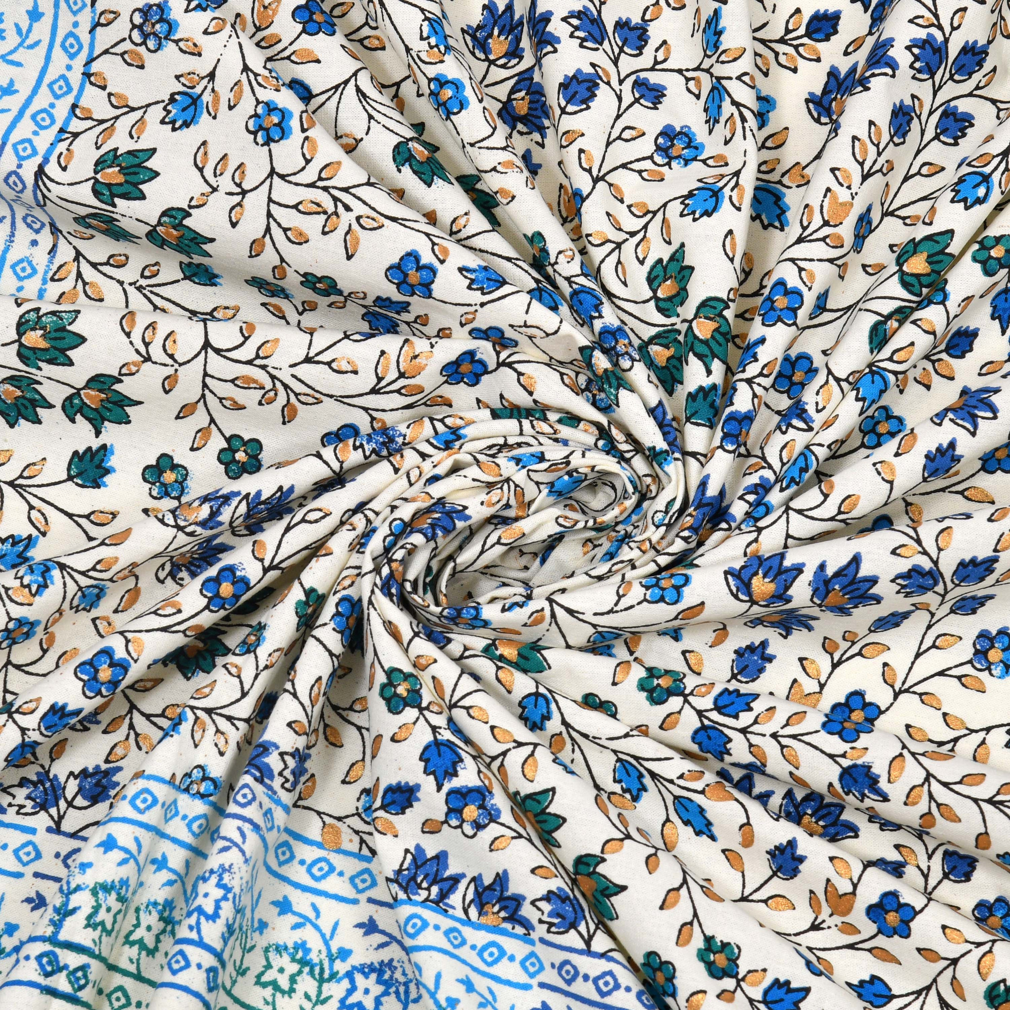 Satrangi Hawa Mahal With Floral Print Pure Cotton Double Bedsheet with 2 Pillow Covers