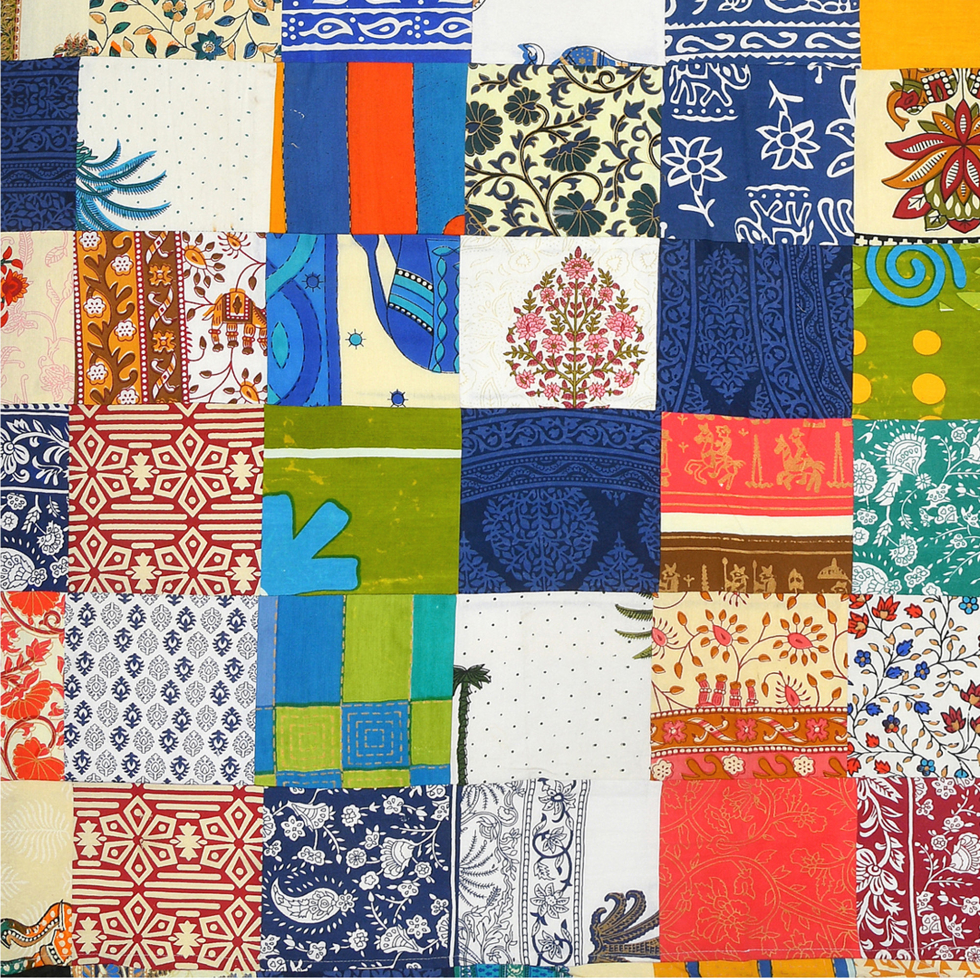 Satrangi Multi Patachwork 100 Cotton Curtains For Living Room Bedroom Curtains - Pack Of 2 Curtains