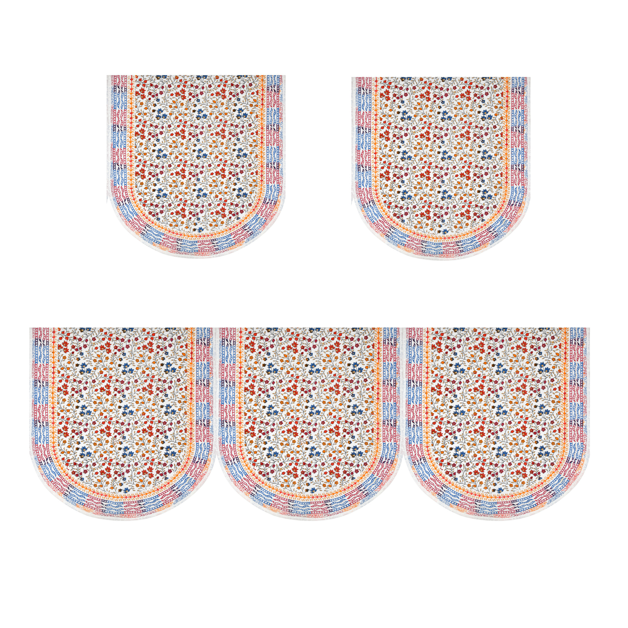 Satrangi Golden Floral Printed Pure Cotton Sofa Set Cover Set of 10 Pieces