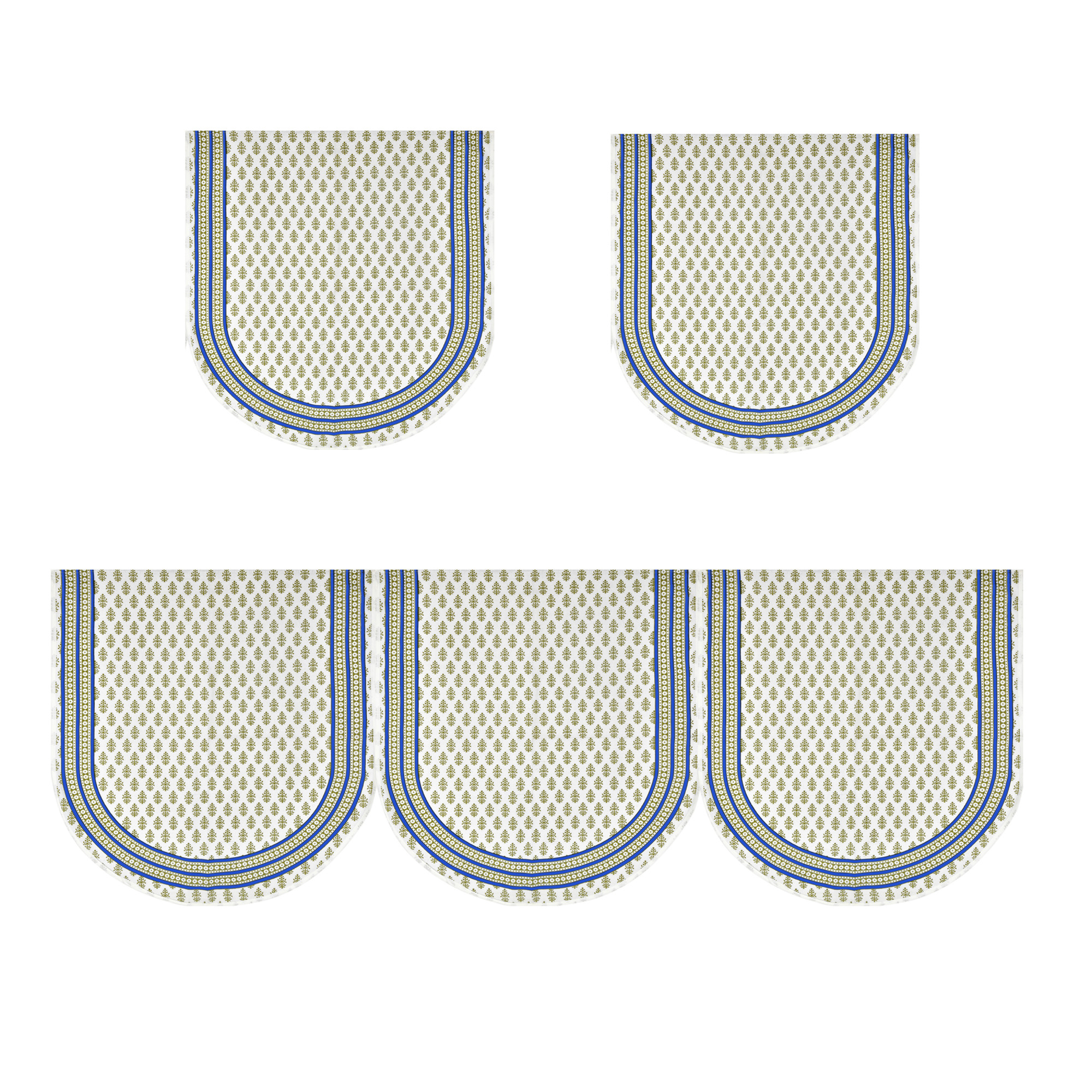 Green Floral Printed Pure Cotton Sofa Set Cover Set of 10 Pieces