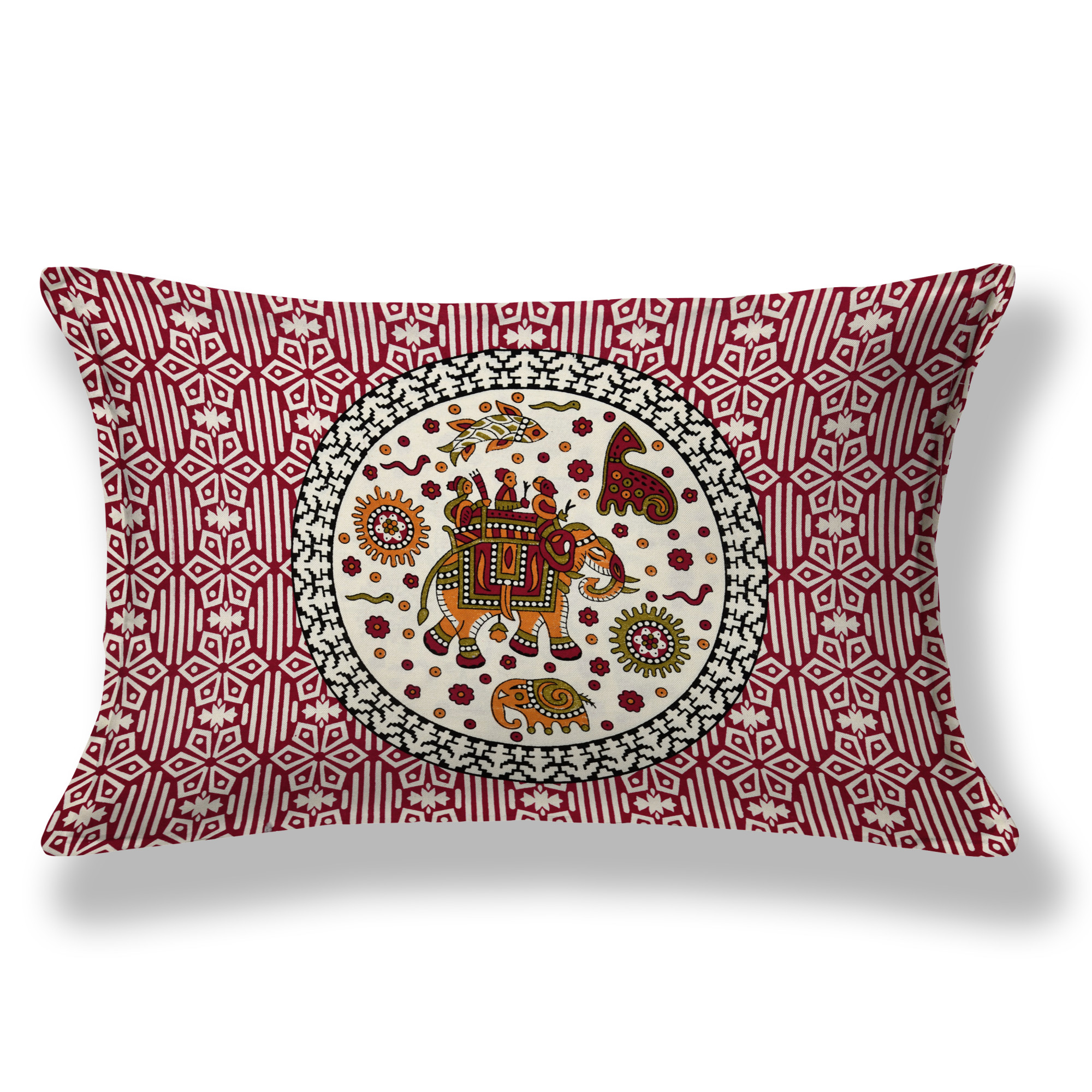 Maroon  White Printed 210 TC Pure Cotton Single Bedsheet with 1 Pillow Cover