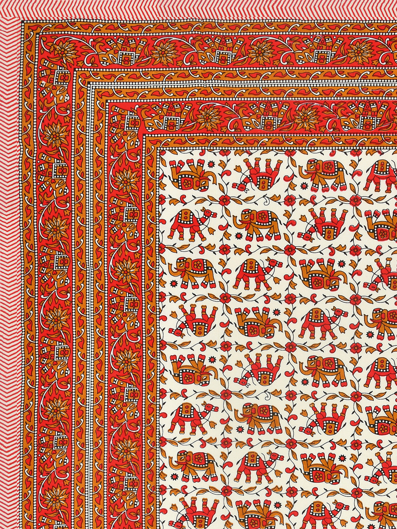 Camel Elephant Printed 210 TC Pure Cotton Single Bedsheet with 1 Pillow Cover