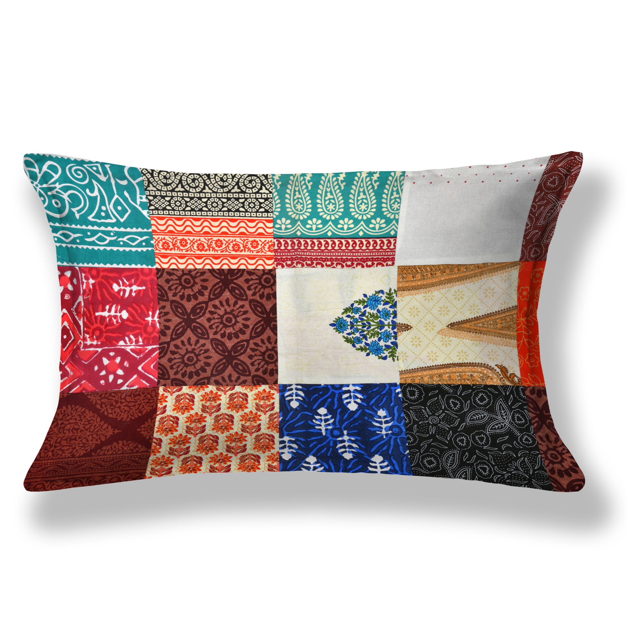 Satrangi Patchwork 210 Pure Cotton Single Bedsheet with 1 Pillow Cover