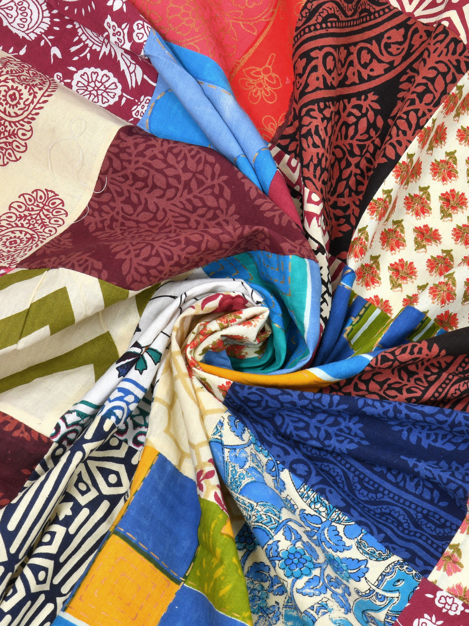 Satrangi Patchwork 210 Pure Cotton Single Bedsheet with 1 Pillow Cover