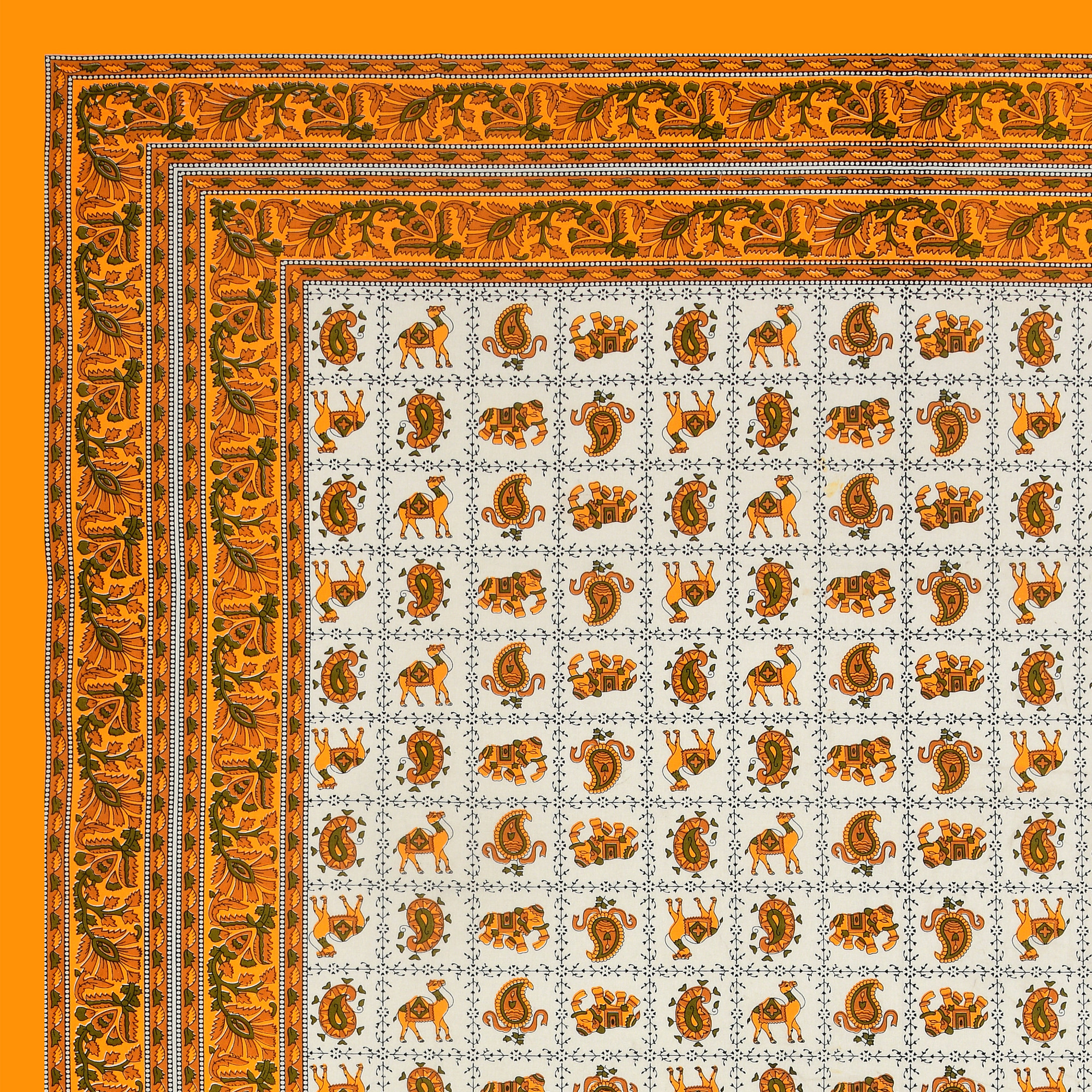 Pink Green Floral 210 TC Pure Cotton Single Bedsheet with 1 Pillow Cover