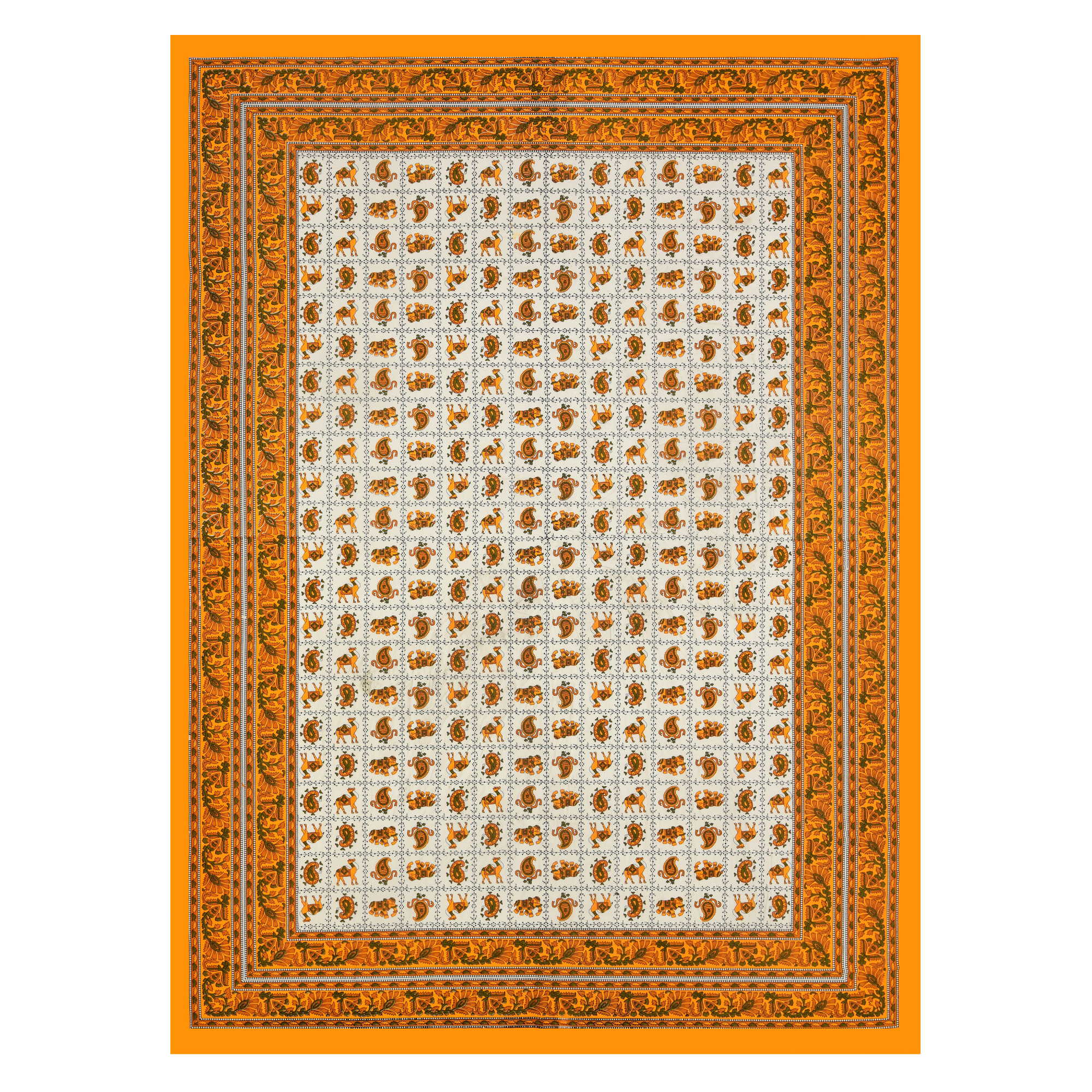 Pink Green Floral 210 TC Pure Cotton Single Bedsheet with 1 Pillow Cover