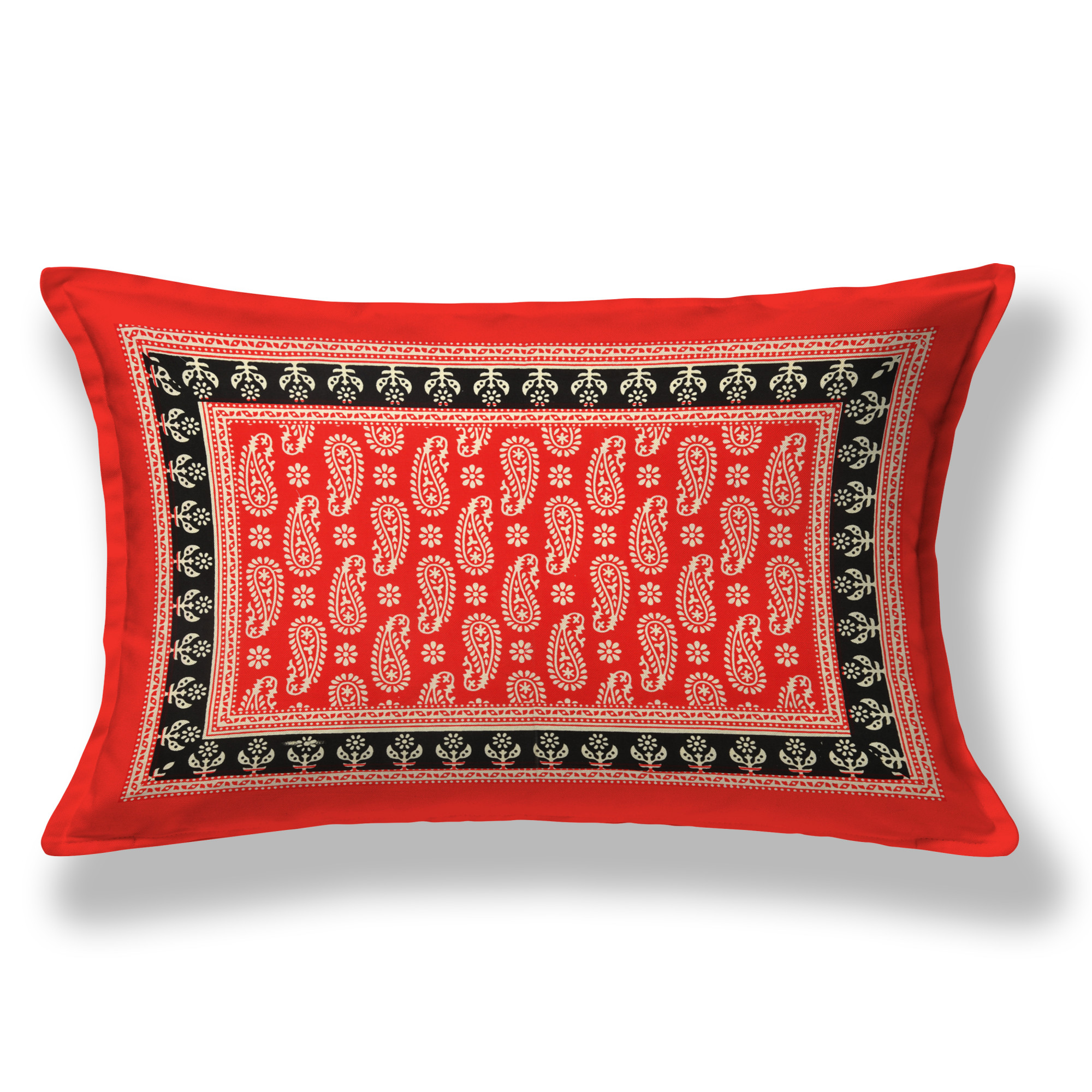 Pink Paisley 210 TC Pure Cotton Single Bedsheet with 1 Pillow Cover