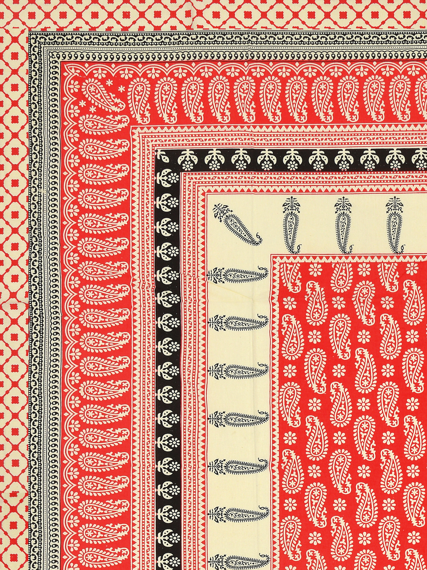 Pink Paisley 210 TC Pure Cotton Single Bedsheet with 1 Pillow Cover