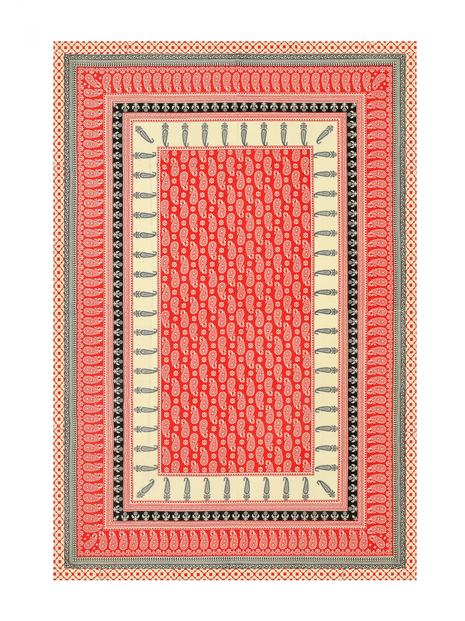 Pink Paisley 210 TC Pure Cotton Single Bedsheet with 1 Pillow Cover