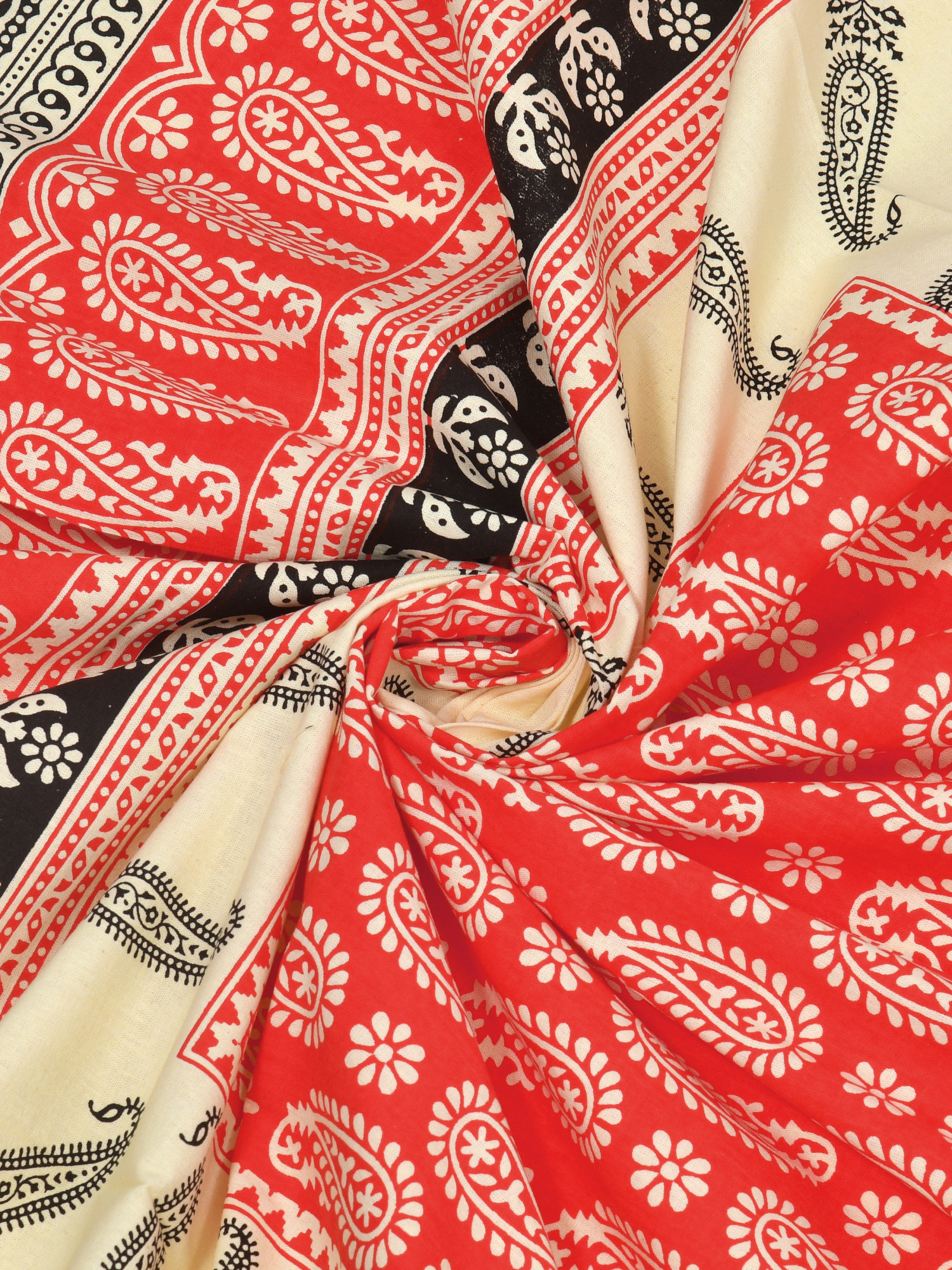 Pink Paisley 210 TC Pure Cotton Single Bedsheet with 1 Pillow Cover