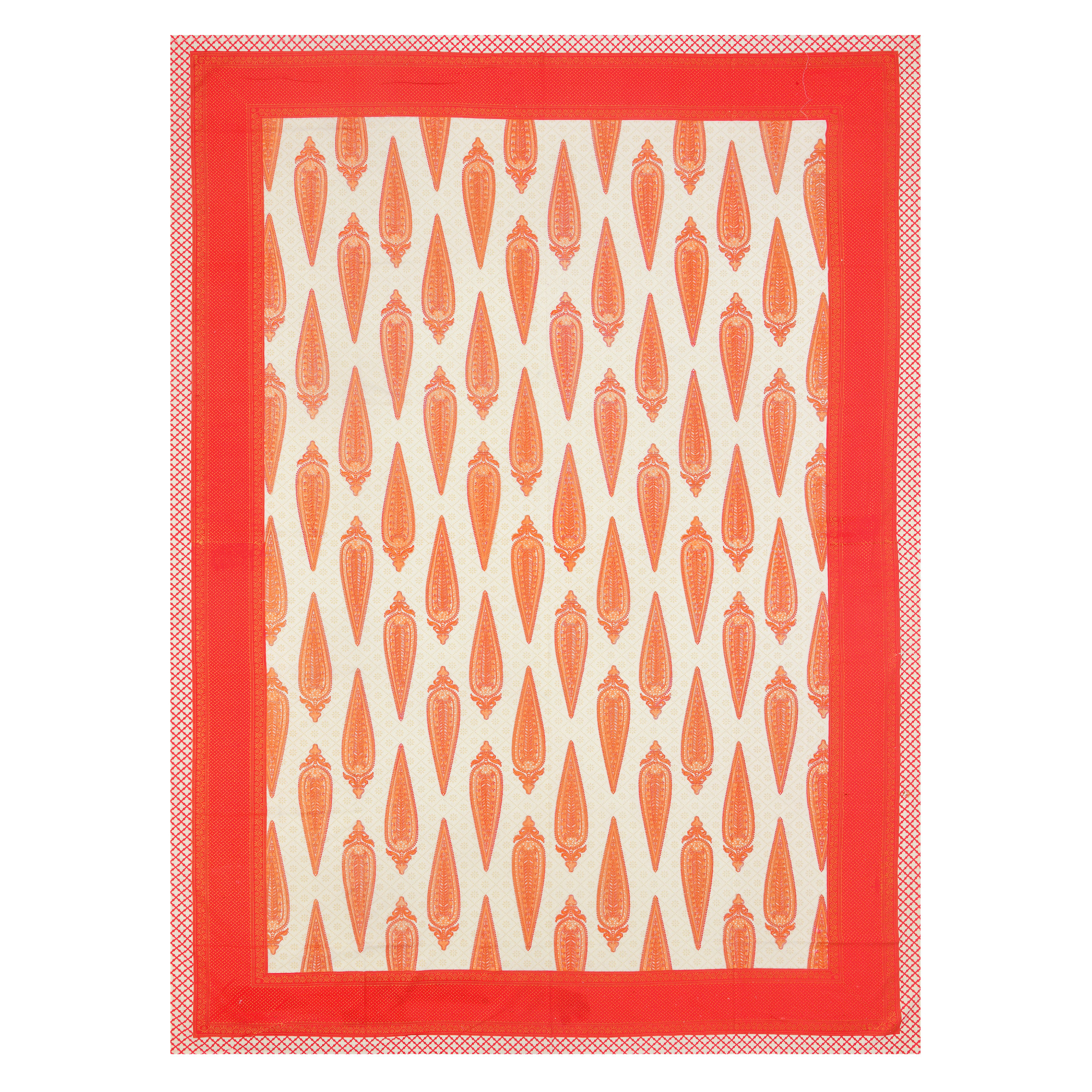 Pink Paisley Gold Work 210 TC Pure Cotton Single Bedsheet with 1 Pillow Cover