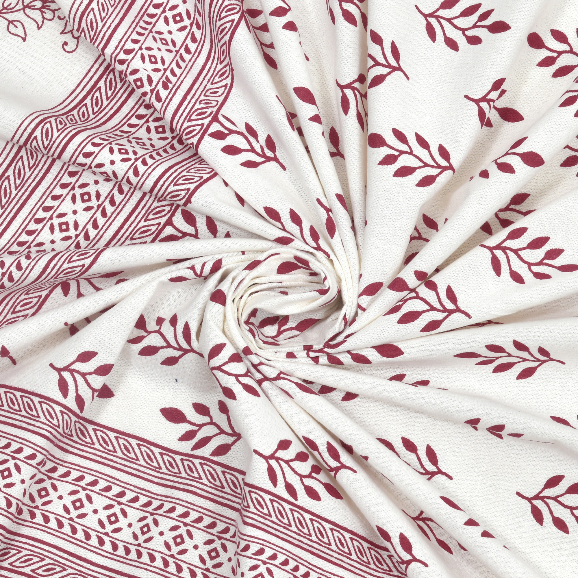 Maroon Buta 100 Cotton Hand Block Printed Table Cover With 6 Napkins for 6 Seater Dining Table 6 Napkins 1 Table Cover