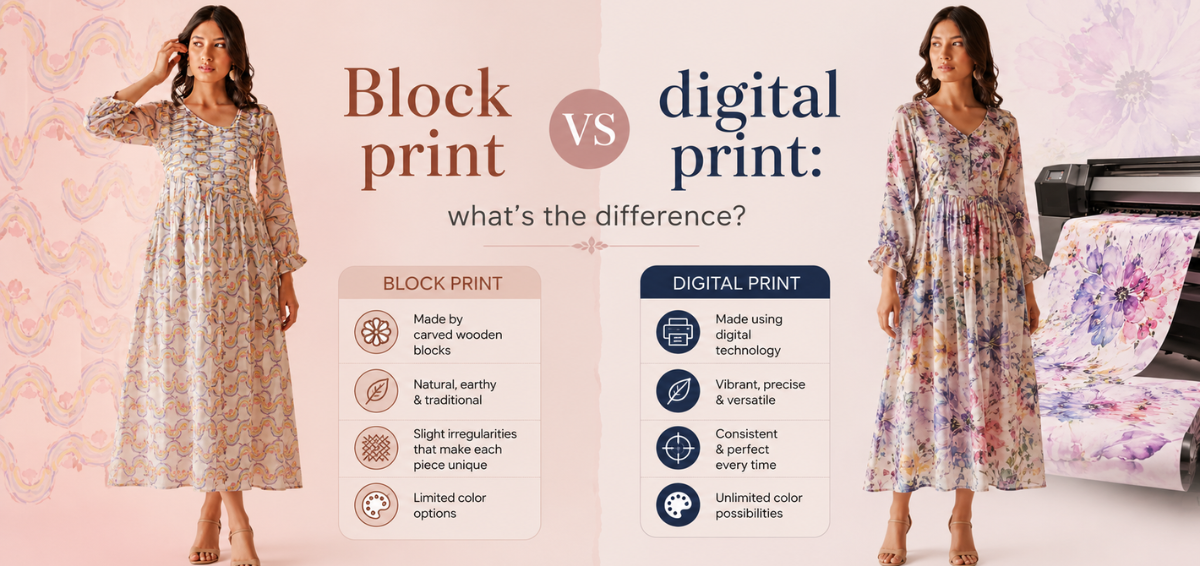 Block print vs digital print
