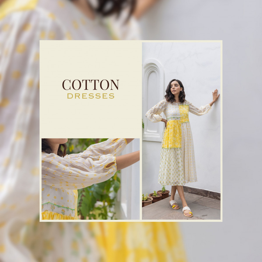 Category Alt Occasion Wear Dresses: Cotton Tier, 3 Piece Jacket &amp; Dress Sets