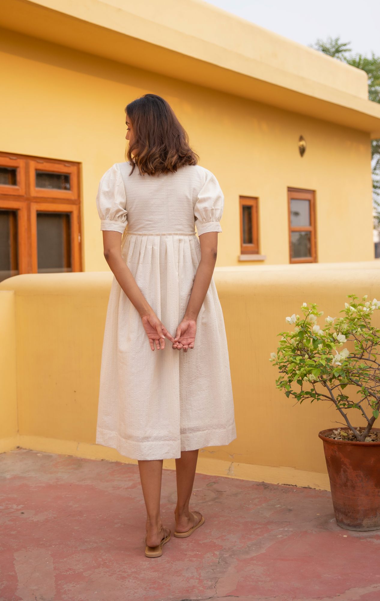 Floret Cotton Lurex Wrap Dress