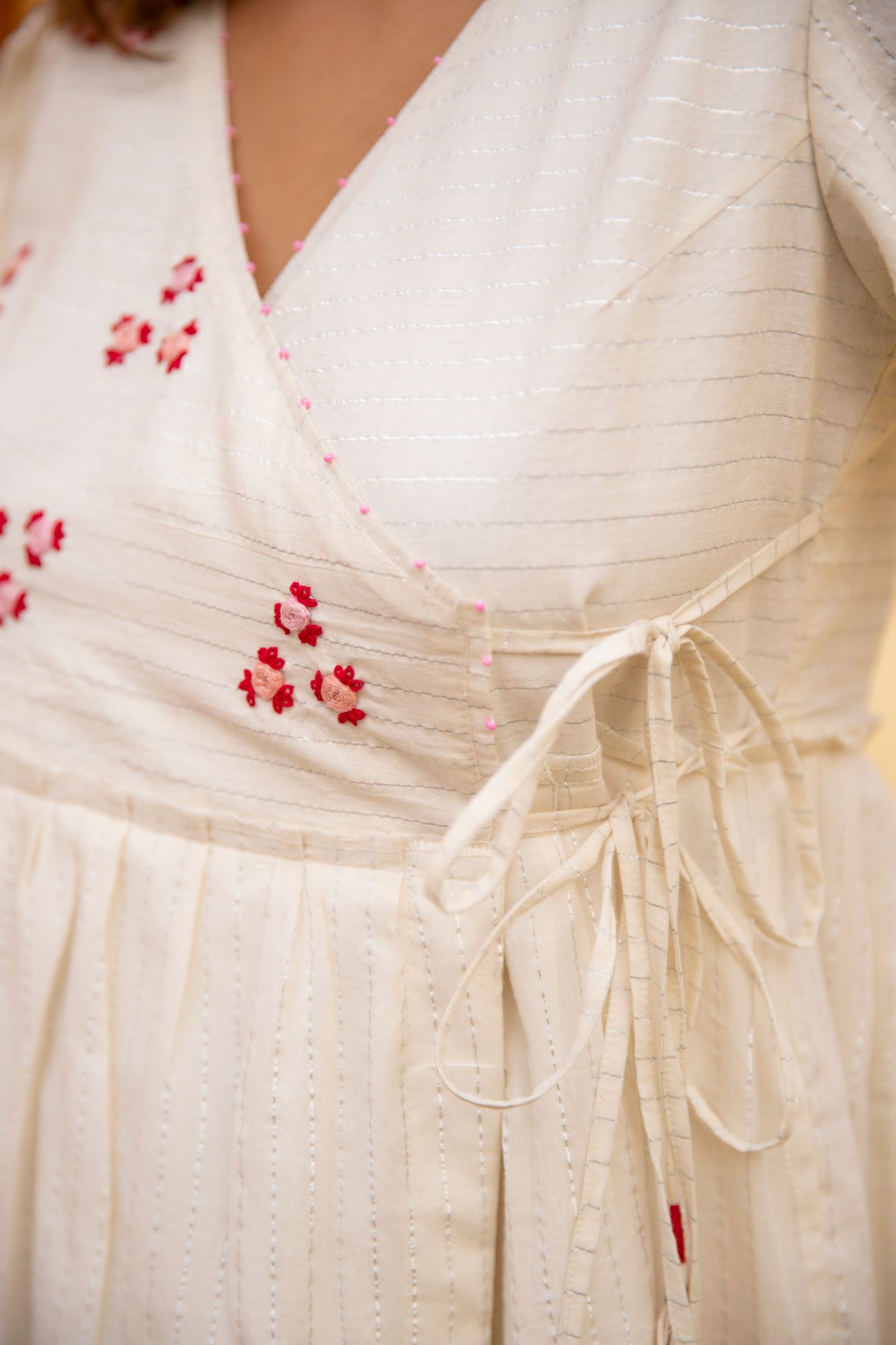 Floret Cotton Lurex Wrap Dress