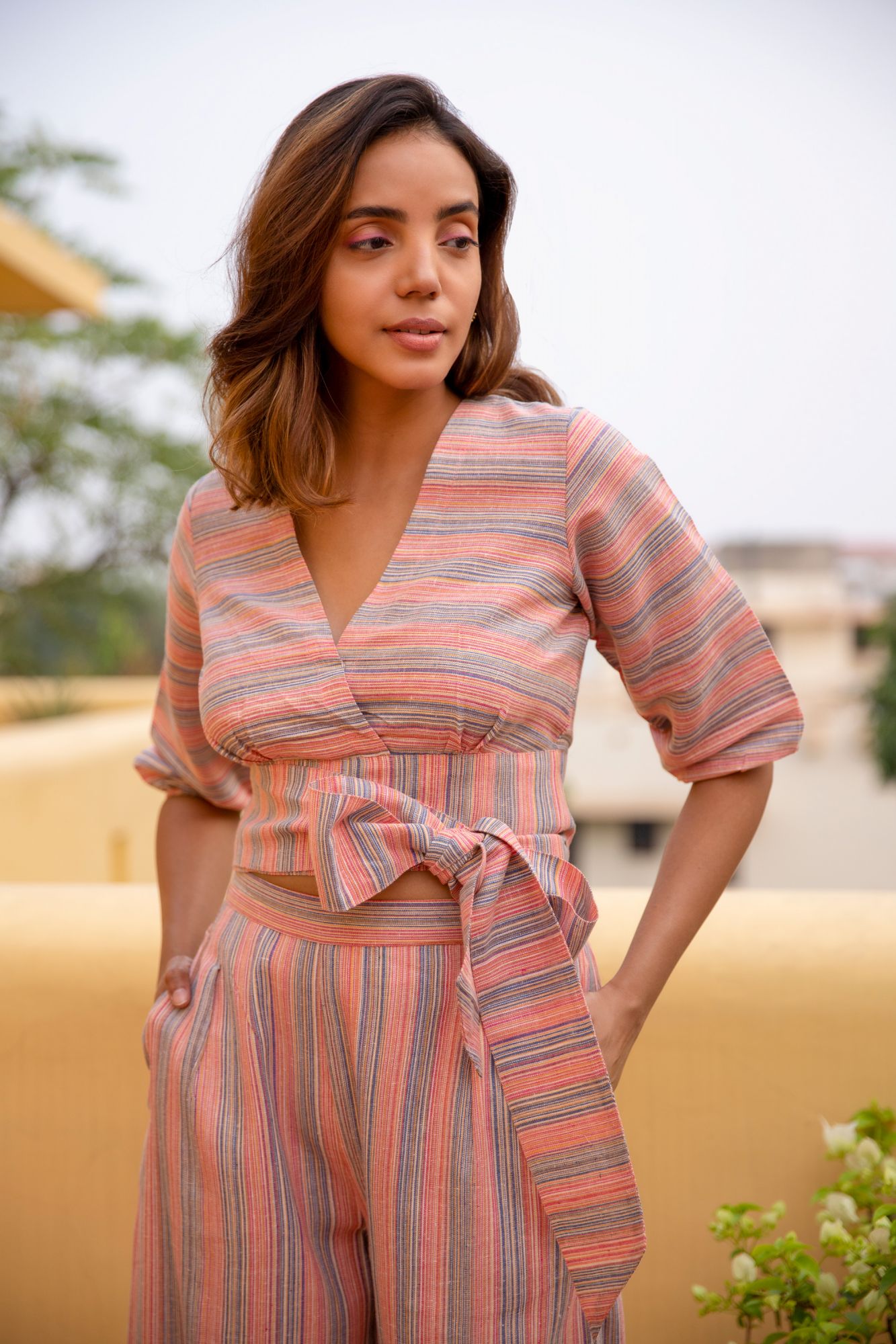 Woven Wrap Top