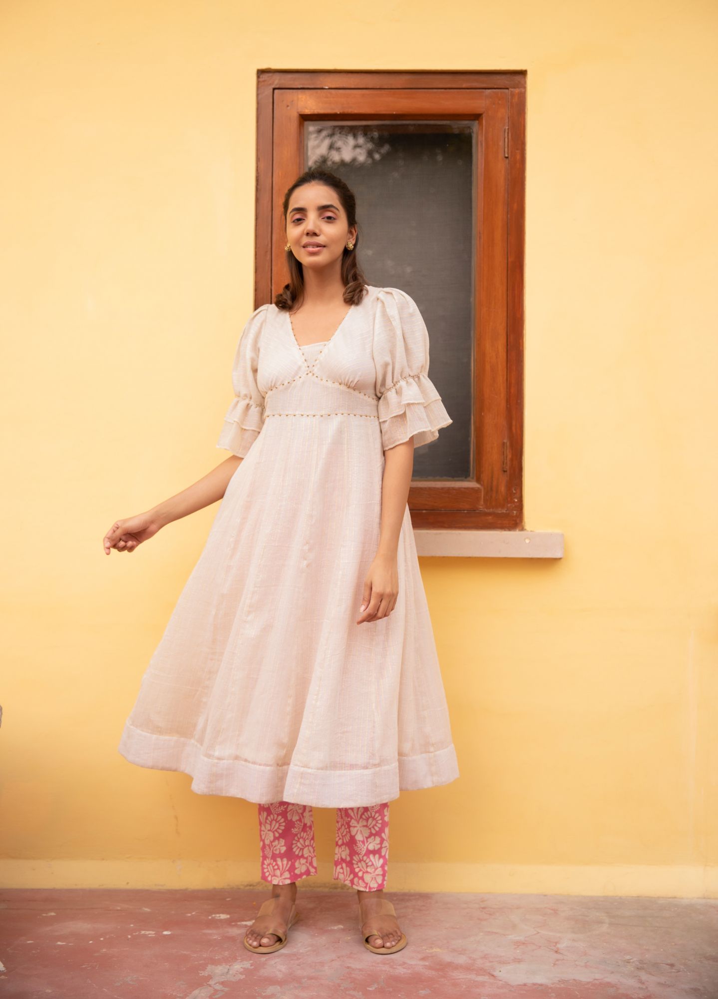 Metallica Cotton Lurex Stripe Tunic Set