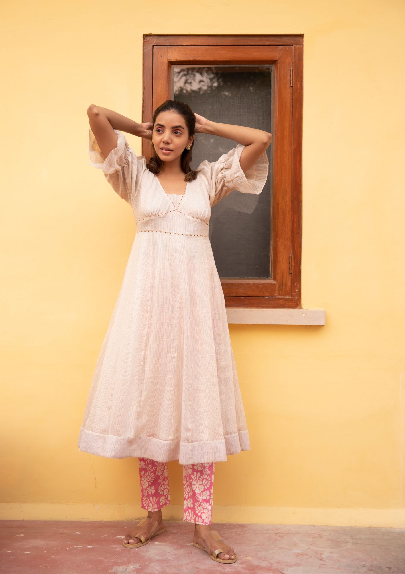 Metallica Cotton Lurex Stripe Tunic Set