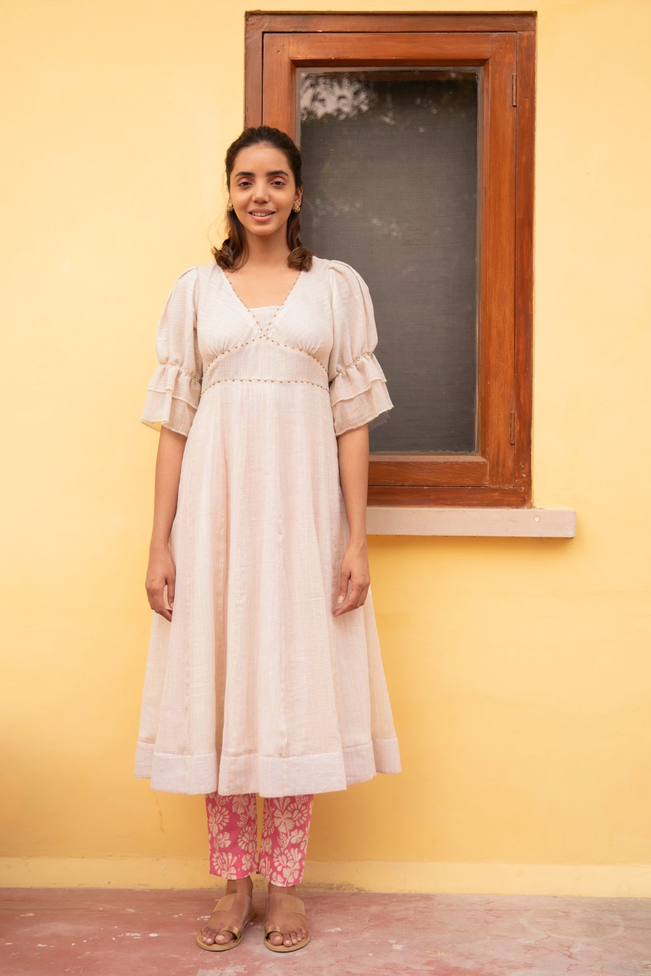 Metallica Cotton Lurex Stripe Tunic Set