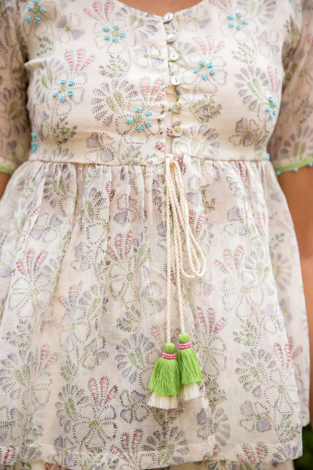 Botanic Chanderi Cotton Shrug Top