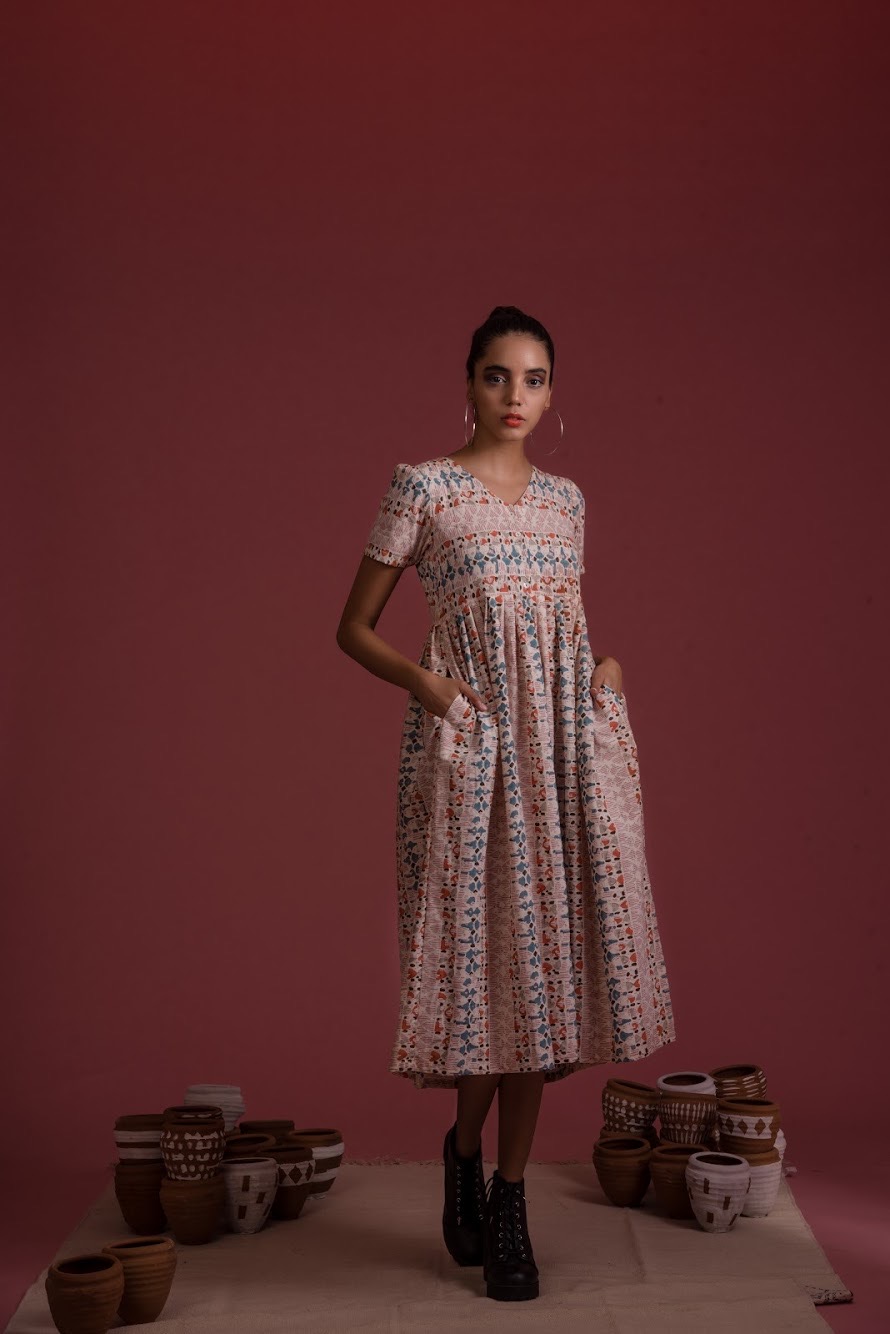 Pleated Frock Dress