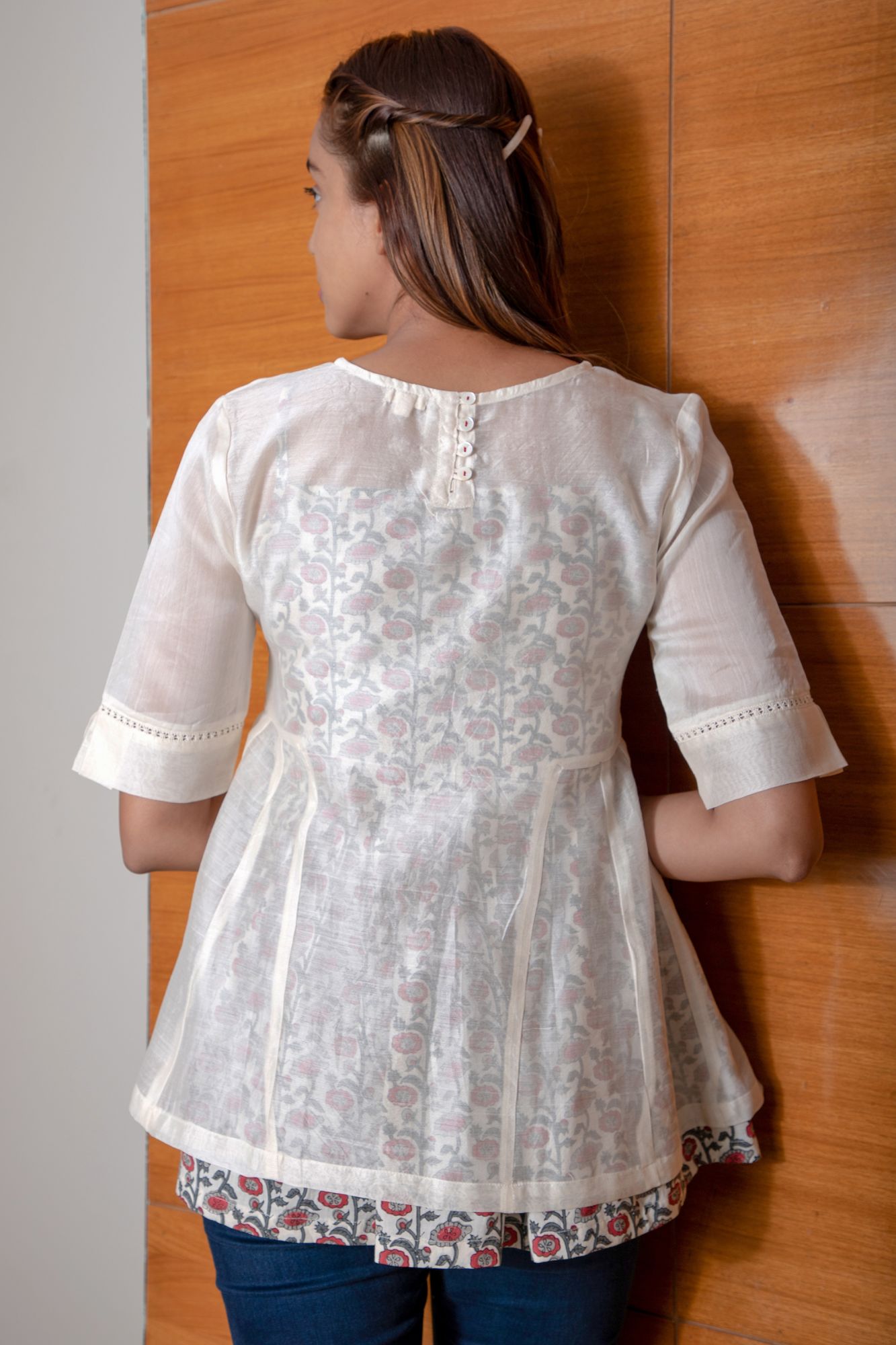 Chanderi Cotton Kali Top