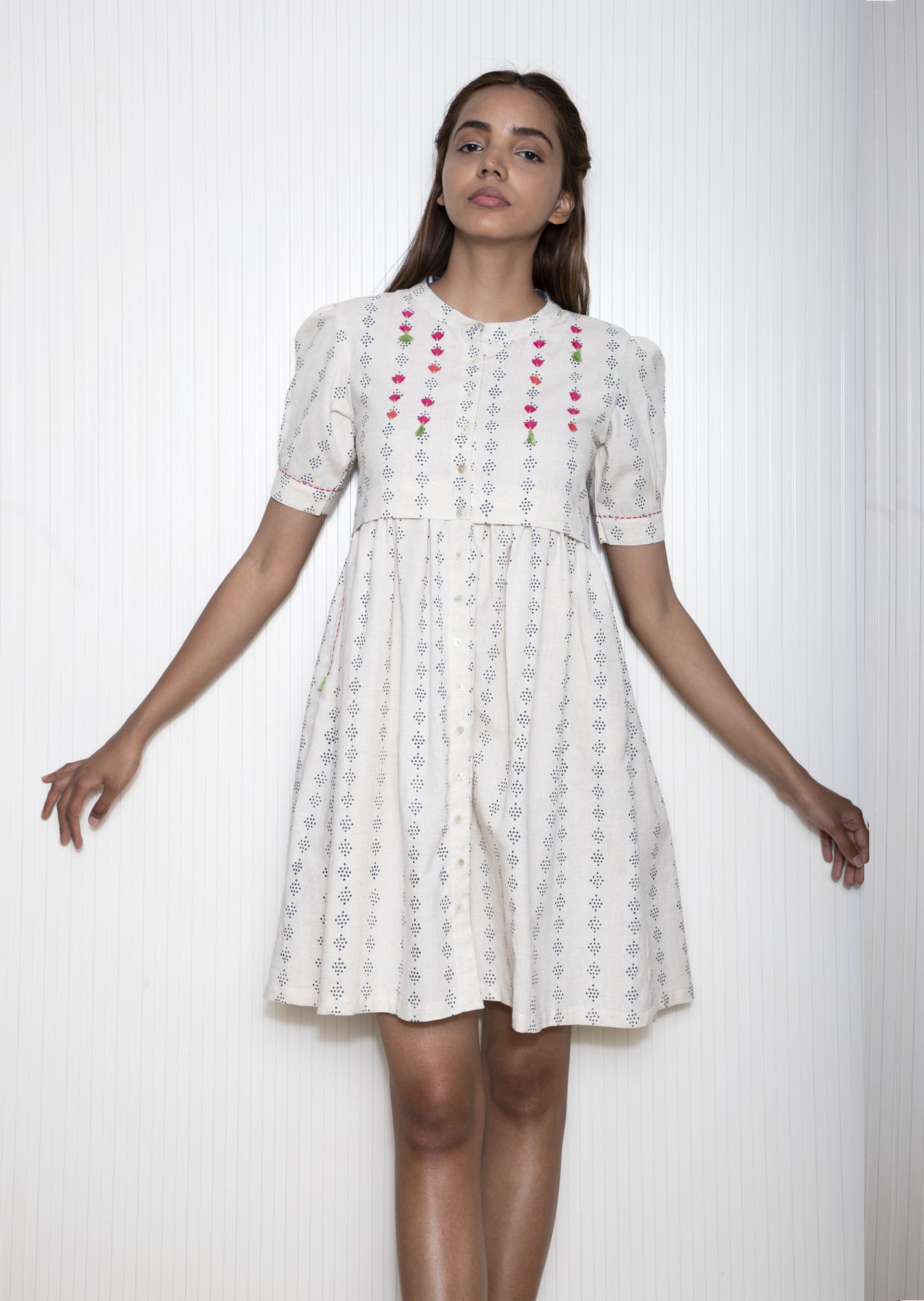 Tassel Pocket Cotton Flax Dress