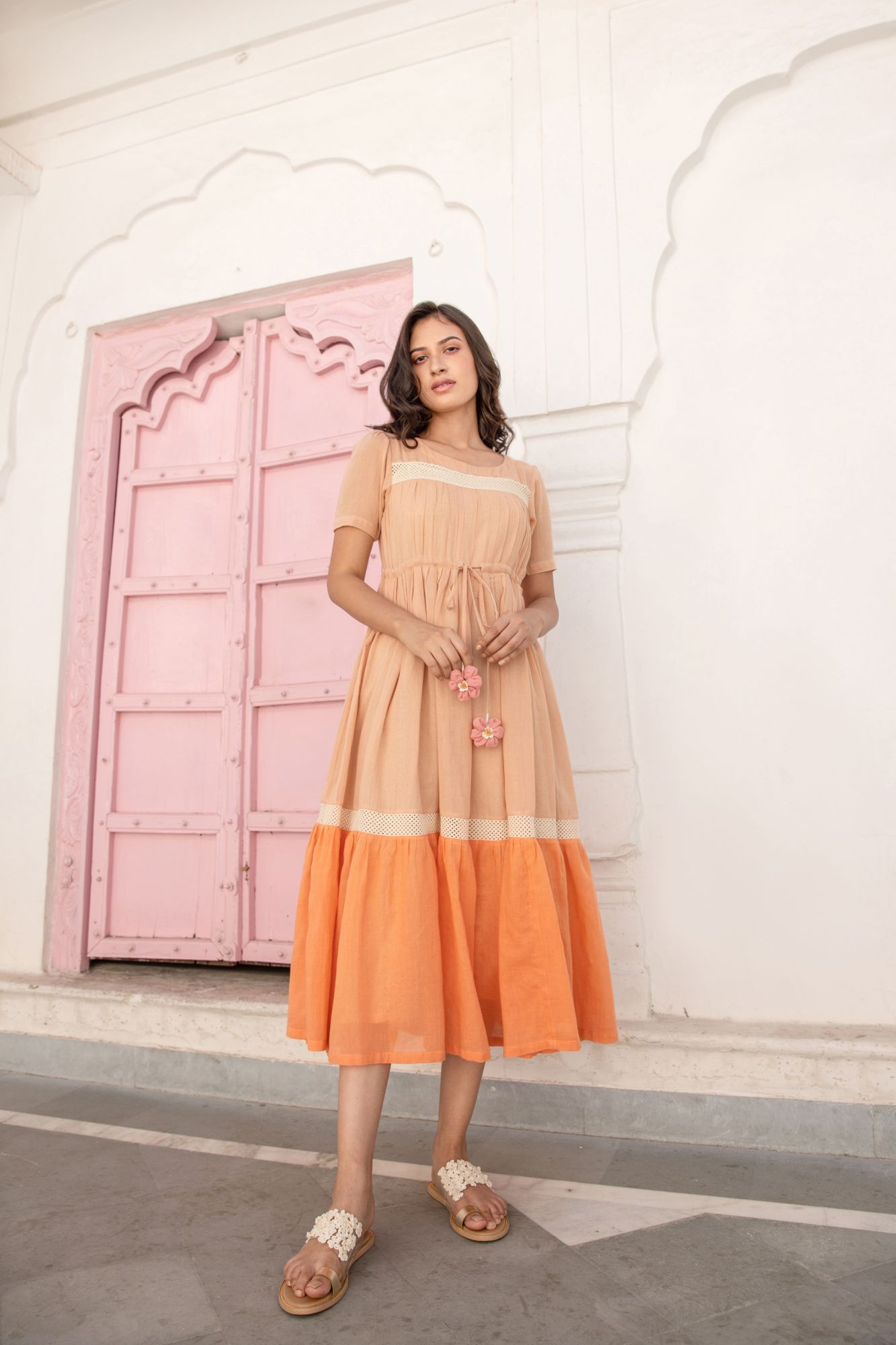 Sun Dune Voile Flax Dress