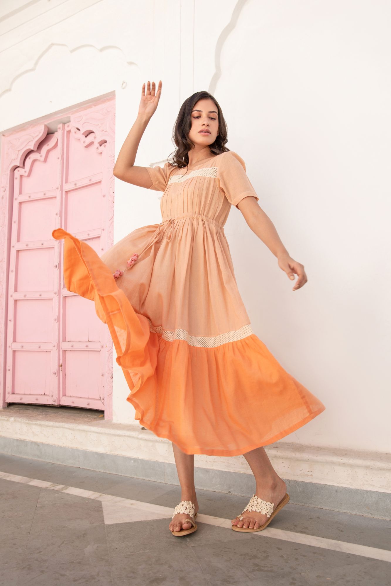 Sun Dune Voile Flax Dress