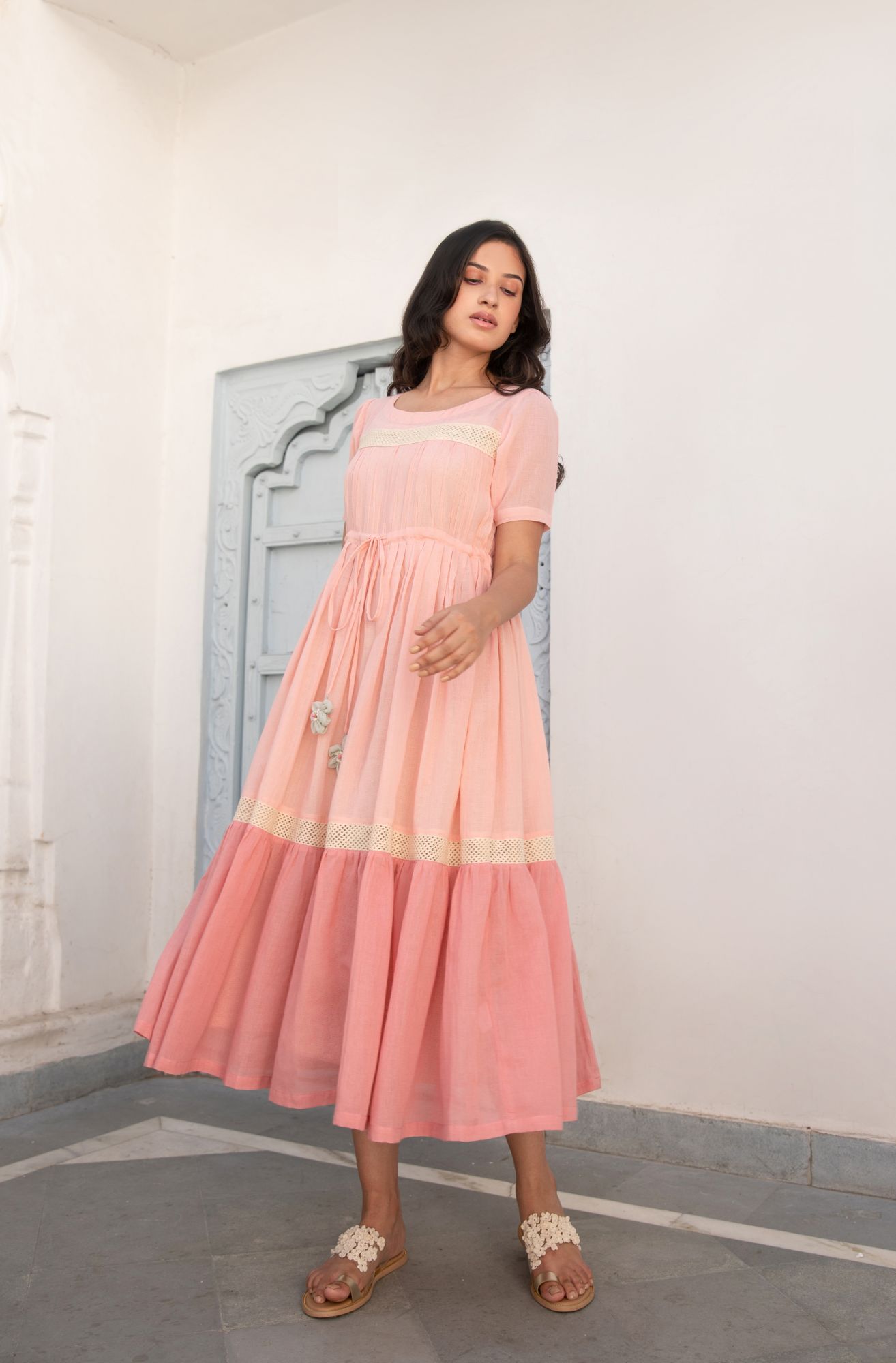 Moon Dune Voile Flax Dress