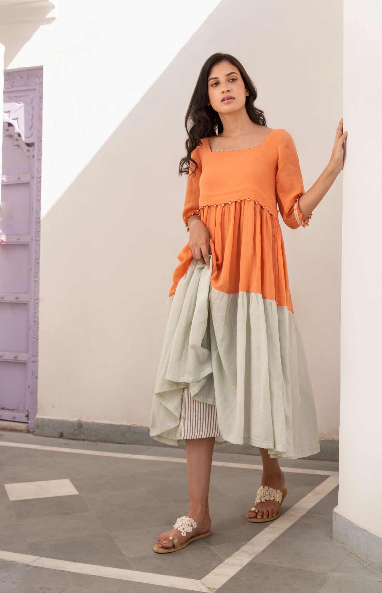 Malta Voile Flax Dress