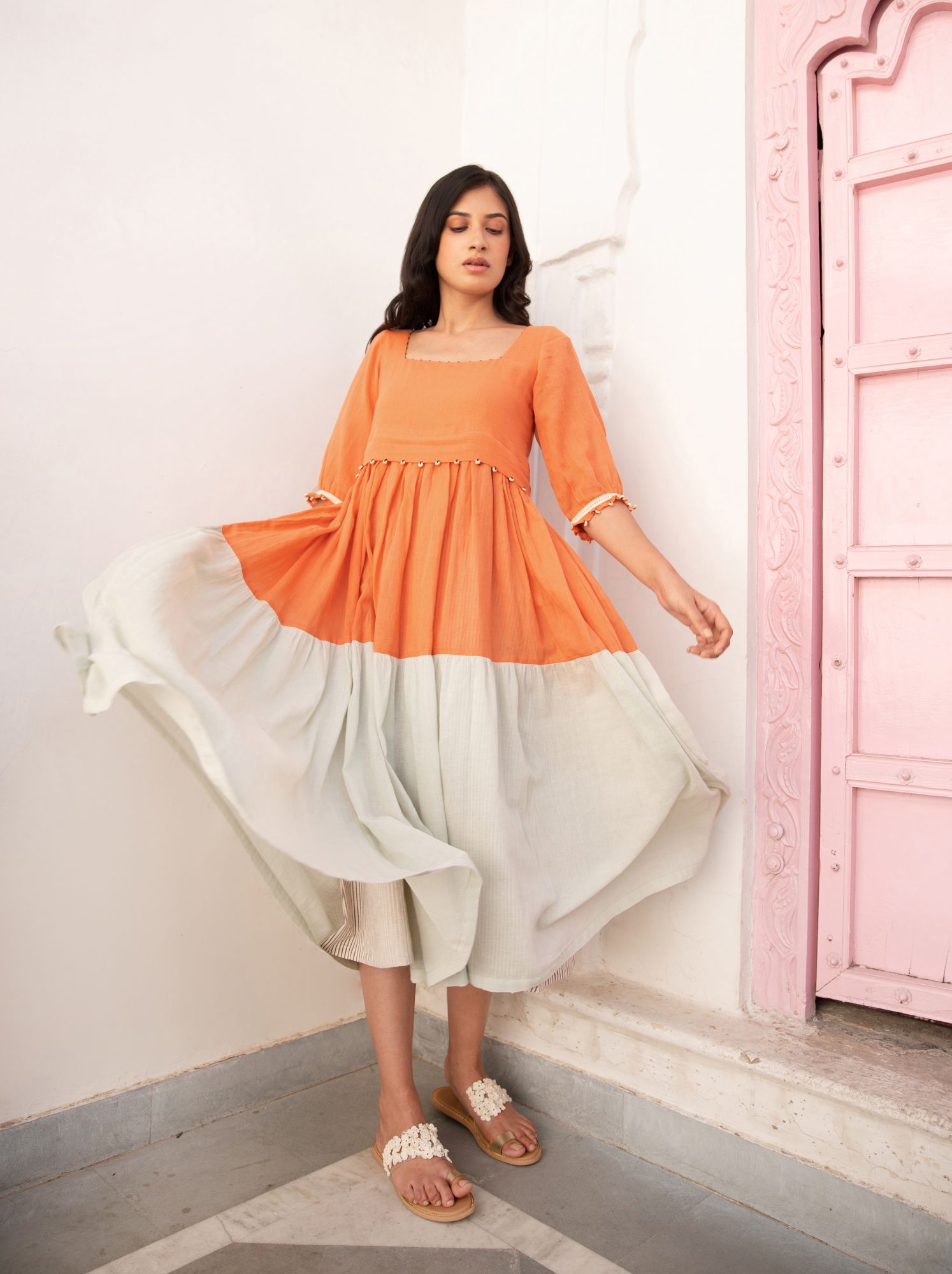 Malta Voile Flax Dress