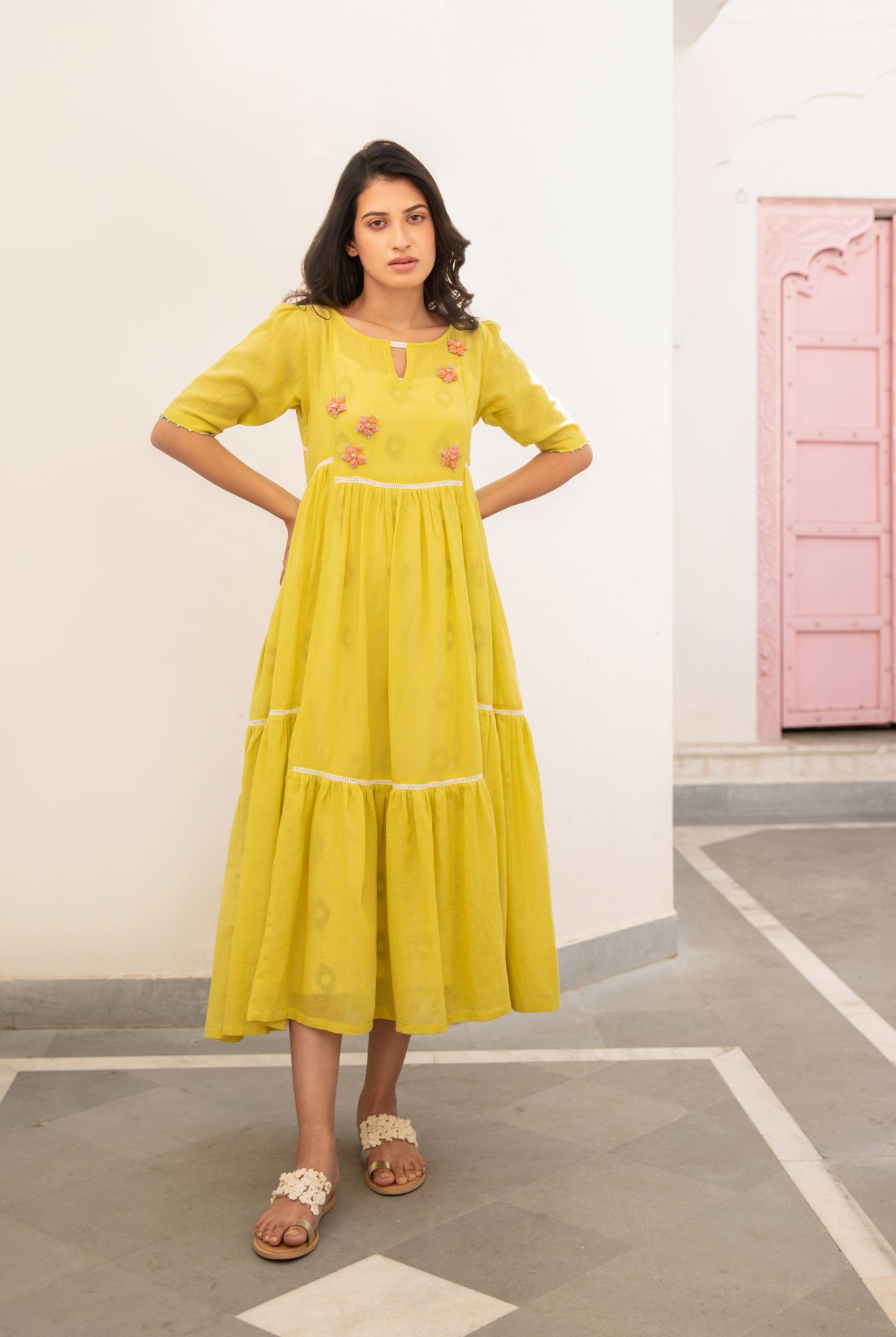 Limoncino Voile Flax Dress