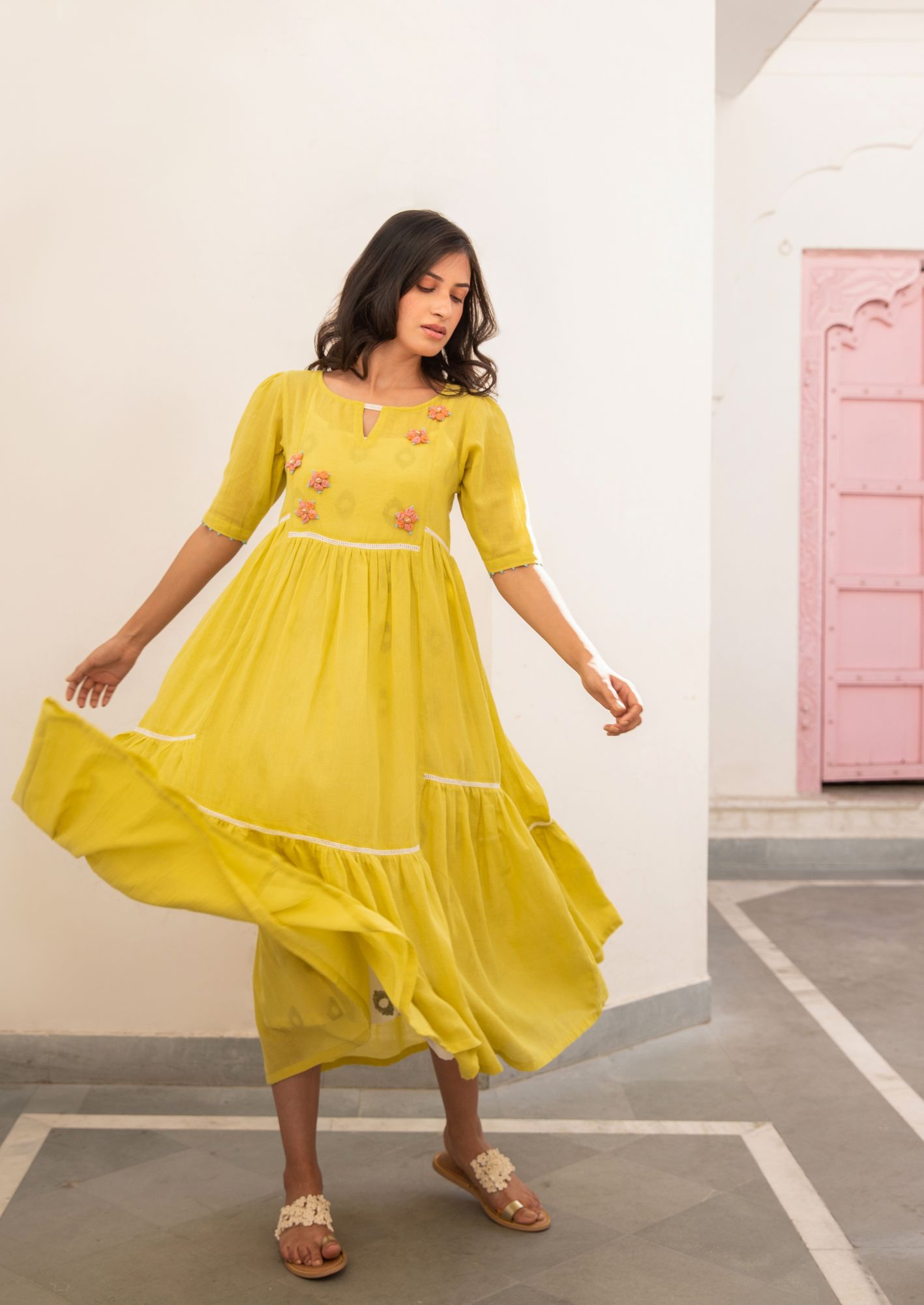 Limoncino Voile Flax Dress