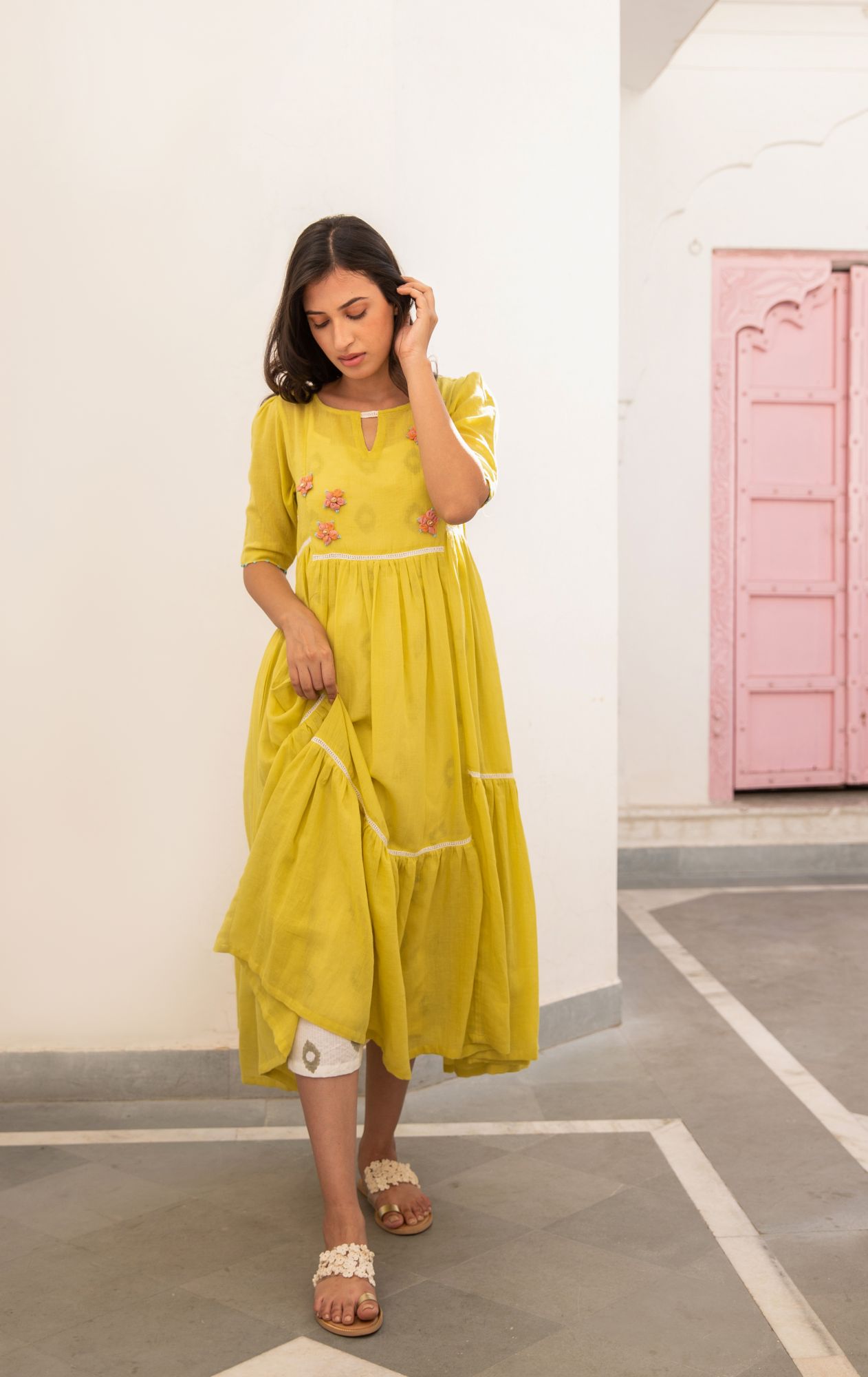 Limoncino Voile Flax Dress