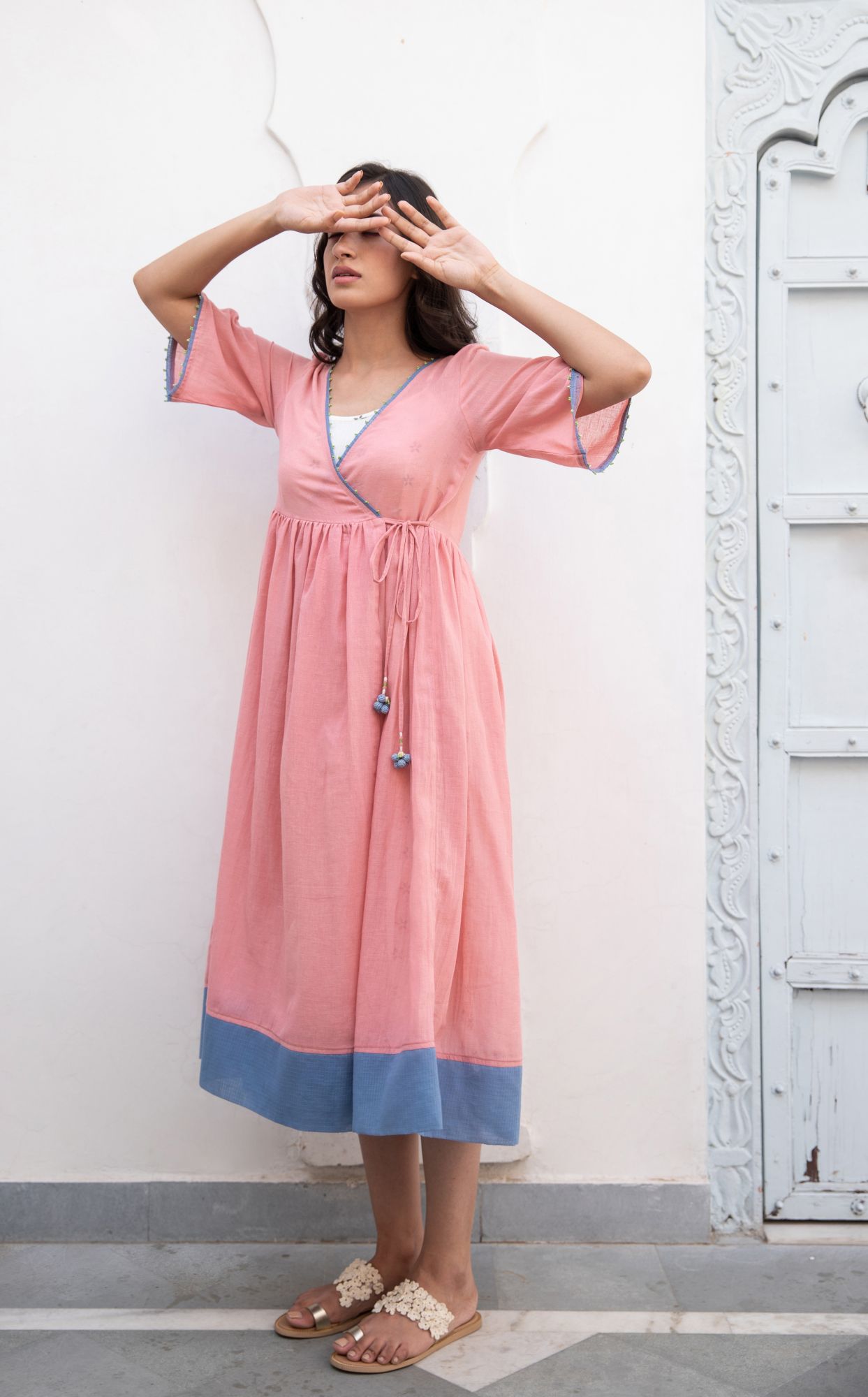 Rasbhari Voile Flax Wrap Dress